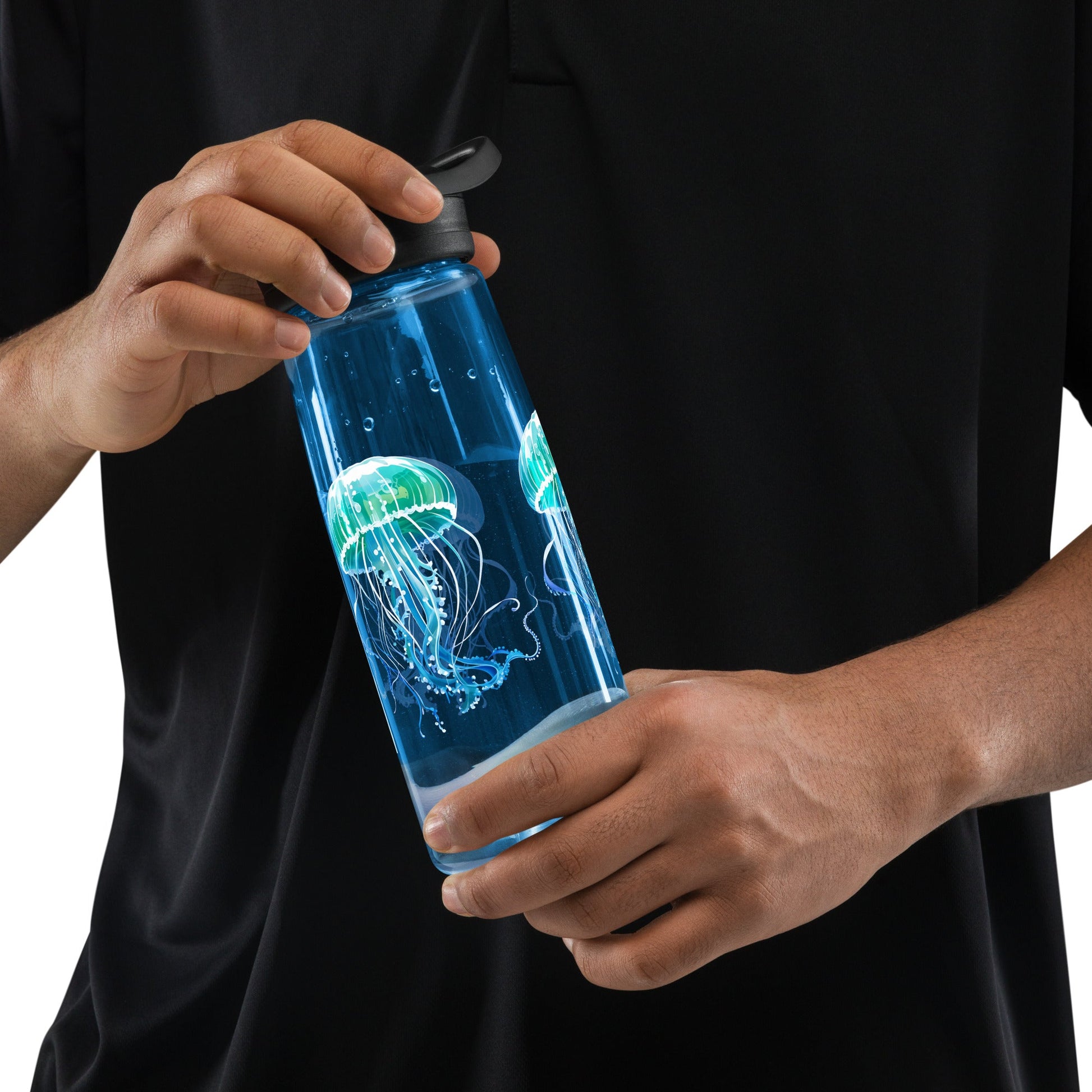 Turquoise Jellyfish Sports Water Bottle - Sports Water Bottle - Discovery Co.