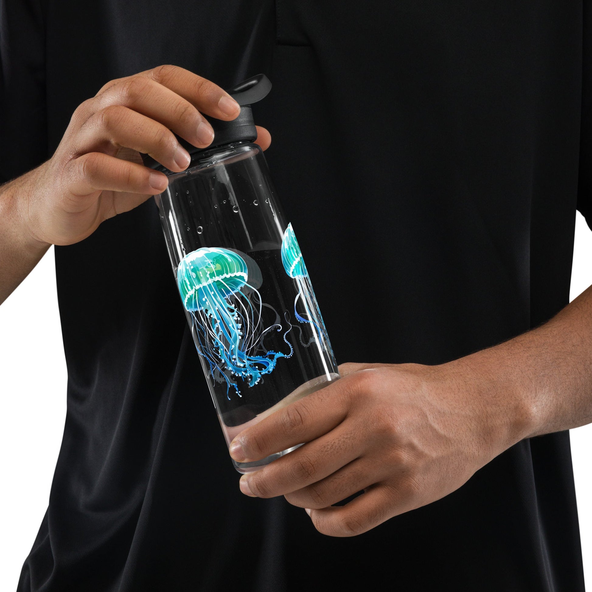 Turquoise Jellyfish Sports Water Bottle - Sports Water Bottle - Discovery Co.