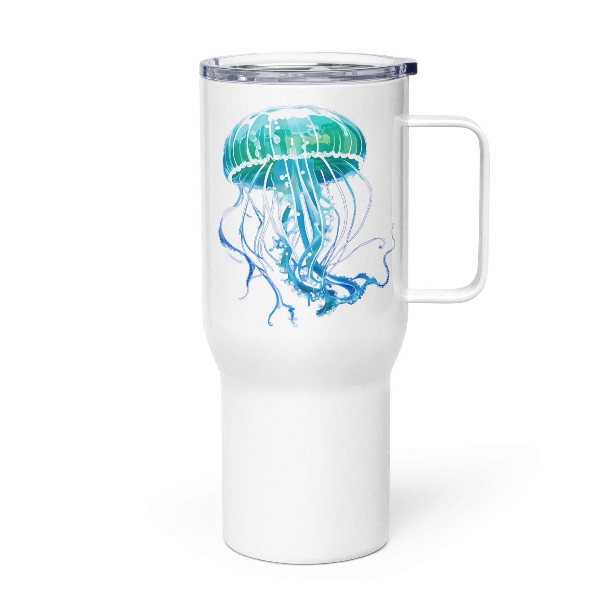 Turquoise Jellyfish Stainless Steel Travel Mug (25 oz) - Travel Mug - Discovery Co.