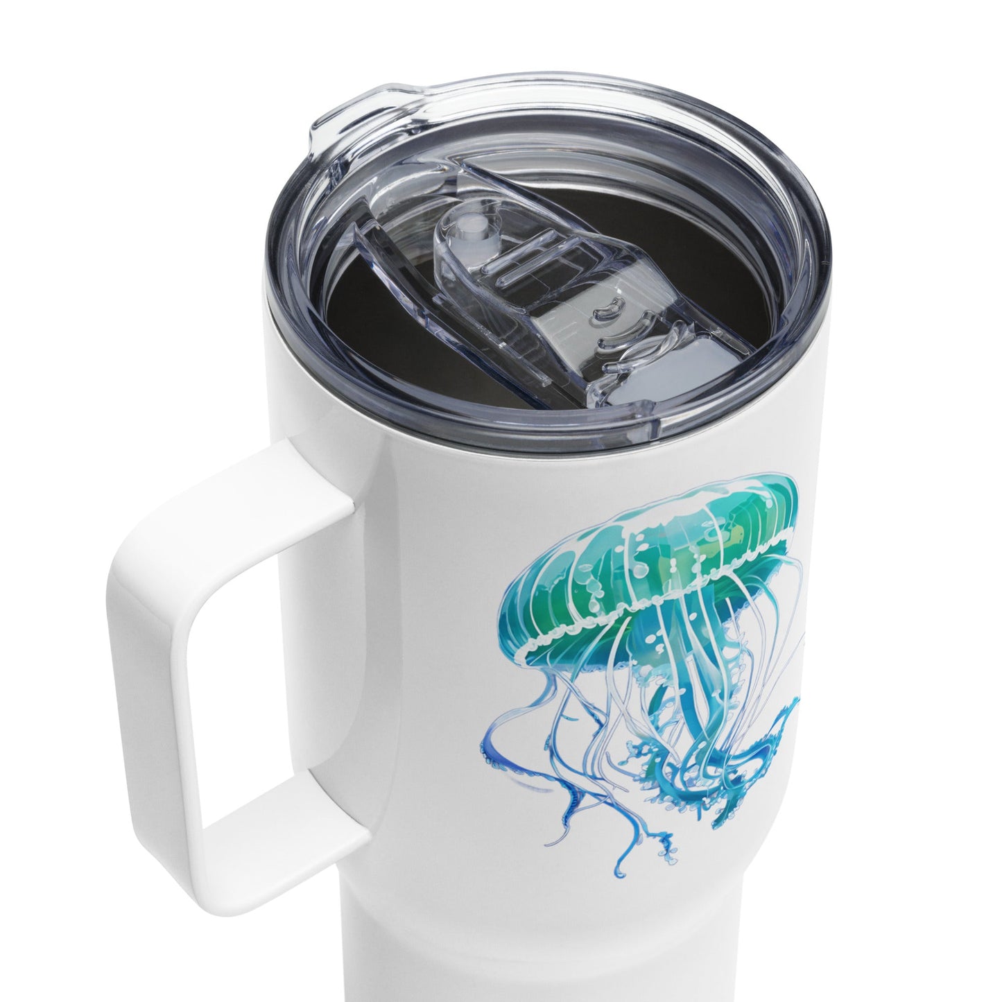 Turquoise Jellyfish Stainless Steel Travel Mug (25 oz) - Travel Mug - Discovery Co.