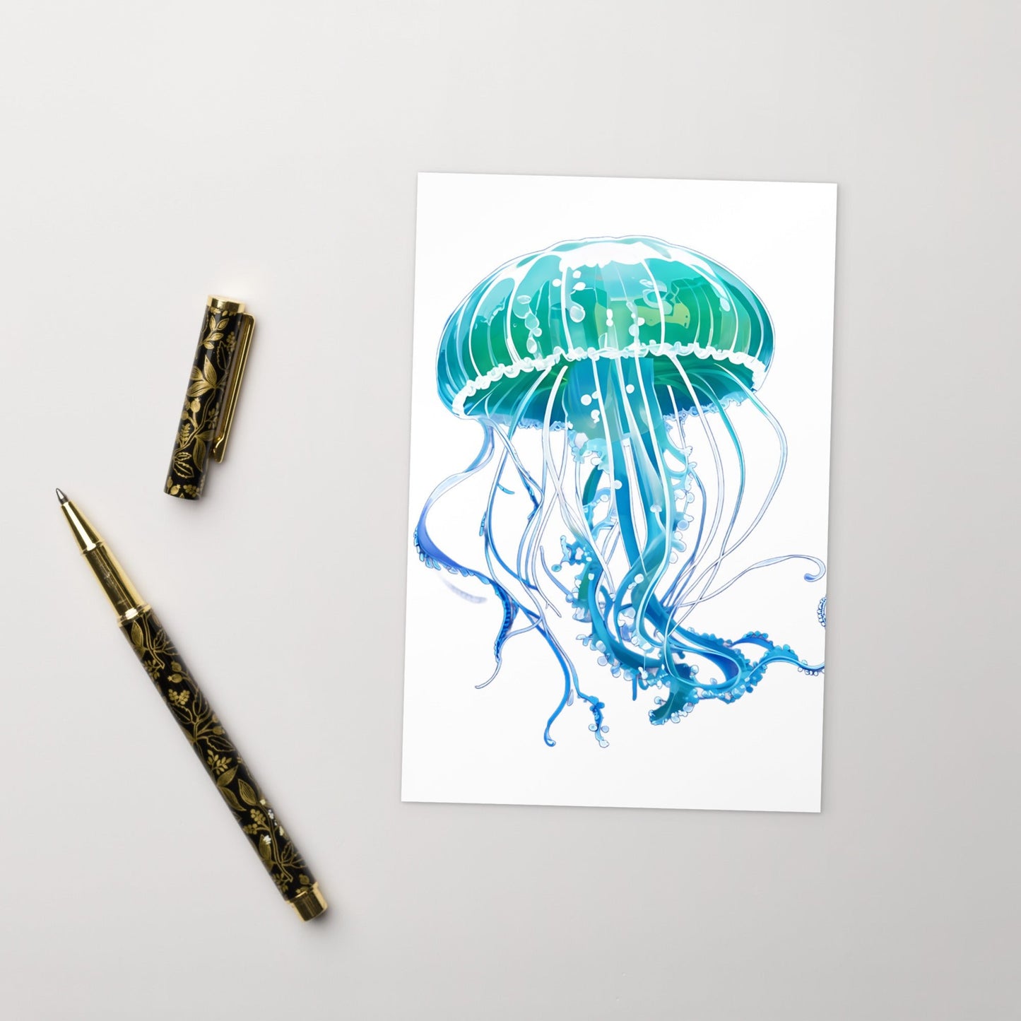 Turquoise Jellyfish Standard Postcard - Post Cards - Discovery Co.