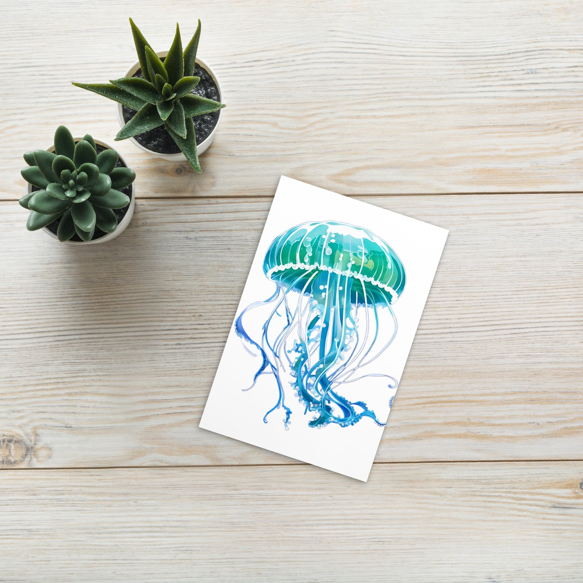 Turquoise Jellyfish Standard Postcard - Post Cards - Discovery Co.