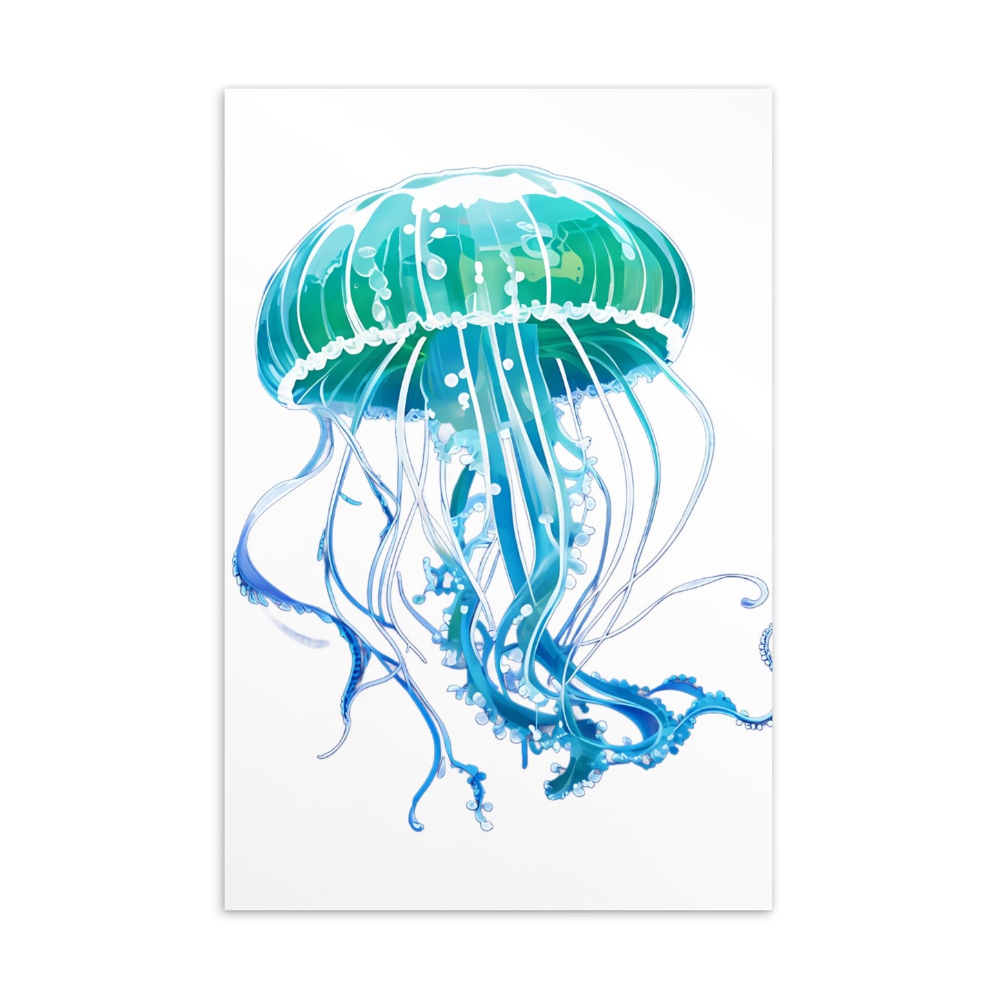 Turquoise Jellyfish Standard Postcard - Post Cards - Discovery Co.