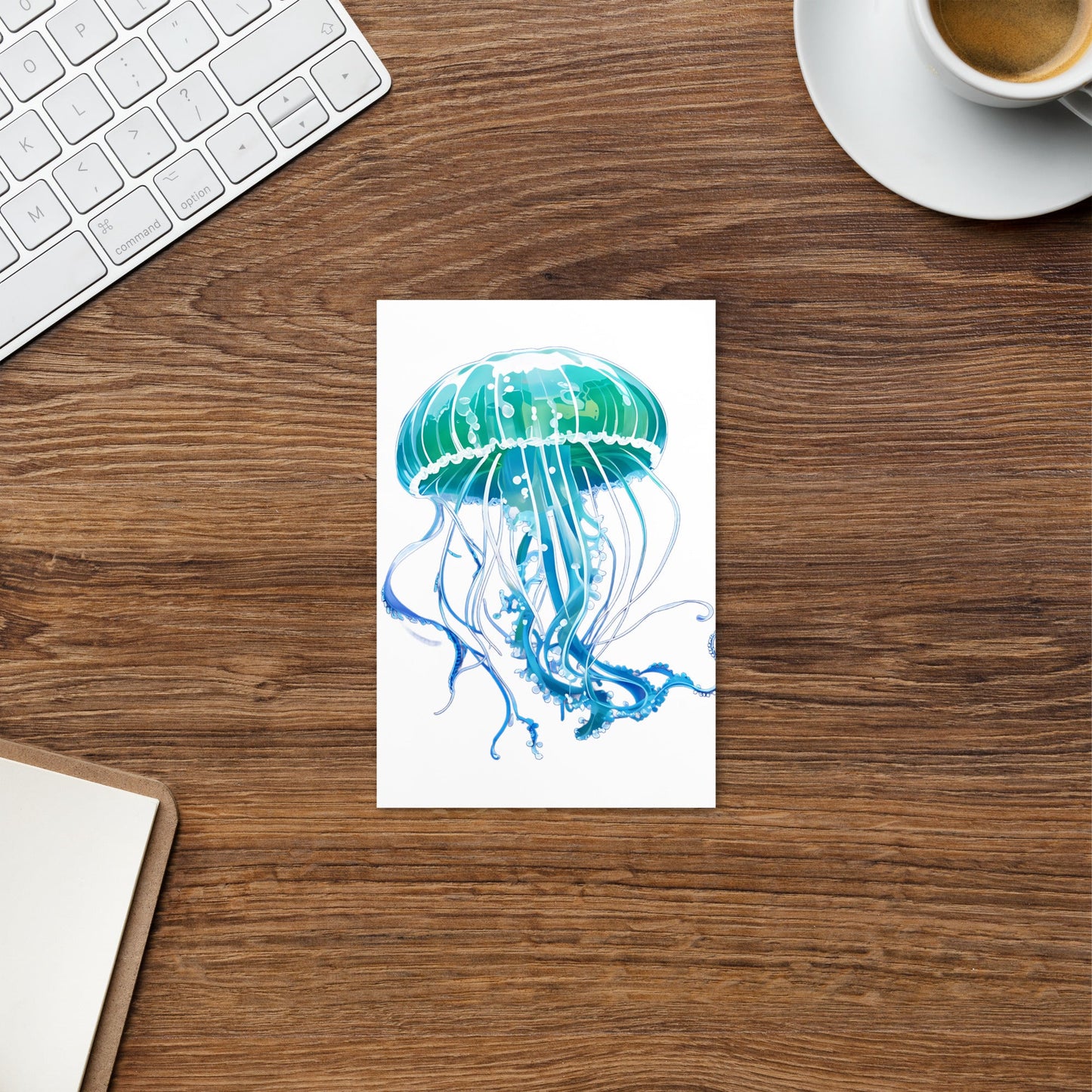 Turquoise Jellyfish Standard Postcard - Post Cards - Discovery Co.