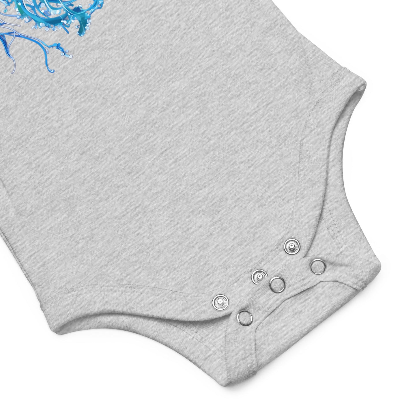 Turquoise Jellyfish "Tiny But Mighty" Baby Short Sleeve One Piece - Baby & Toddler Apparel - Discovery Co.