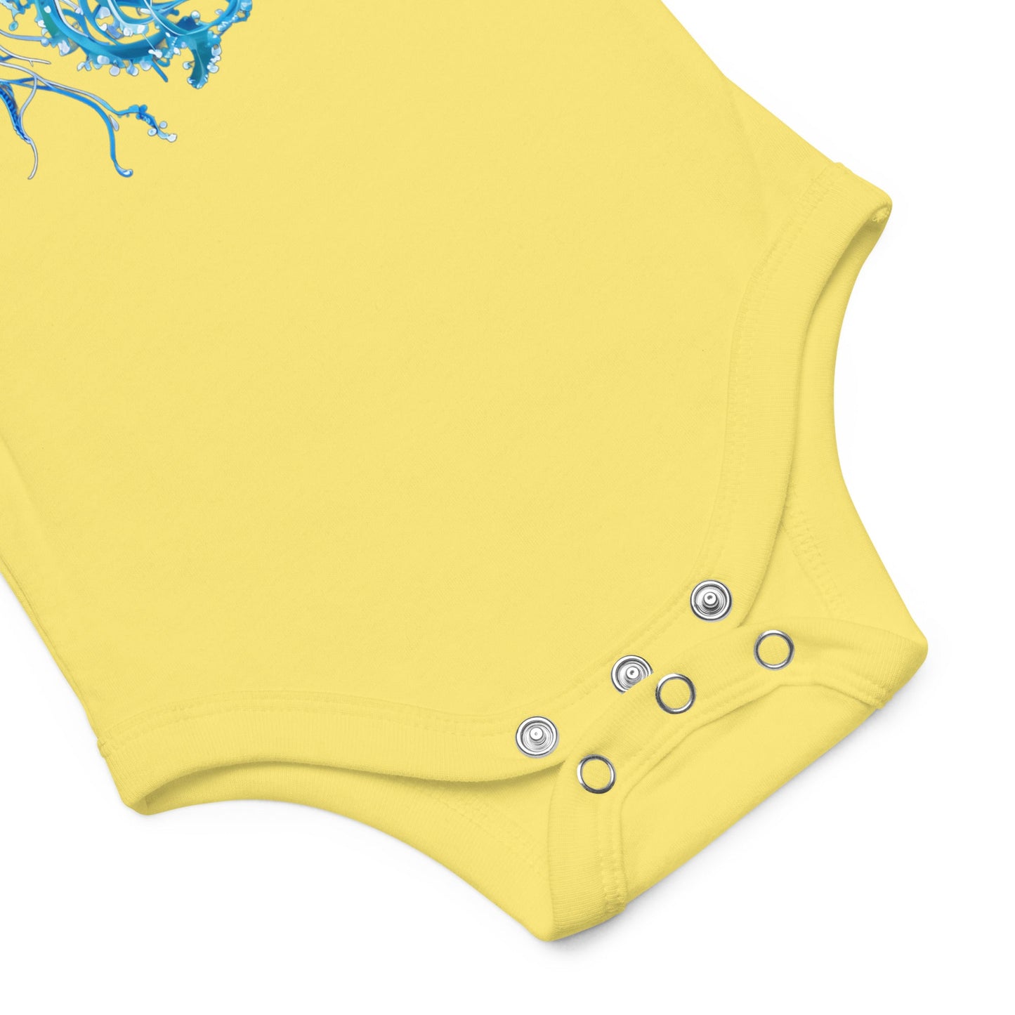 Turquoise Jellyfish "Tiny But Mighty" Baby Short Sleeve One Piece - Baby & Toddler Apparel - Discovery Co.