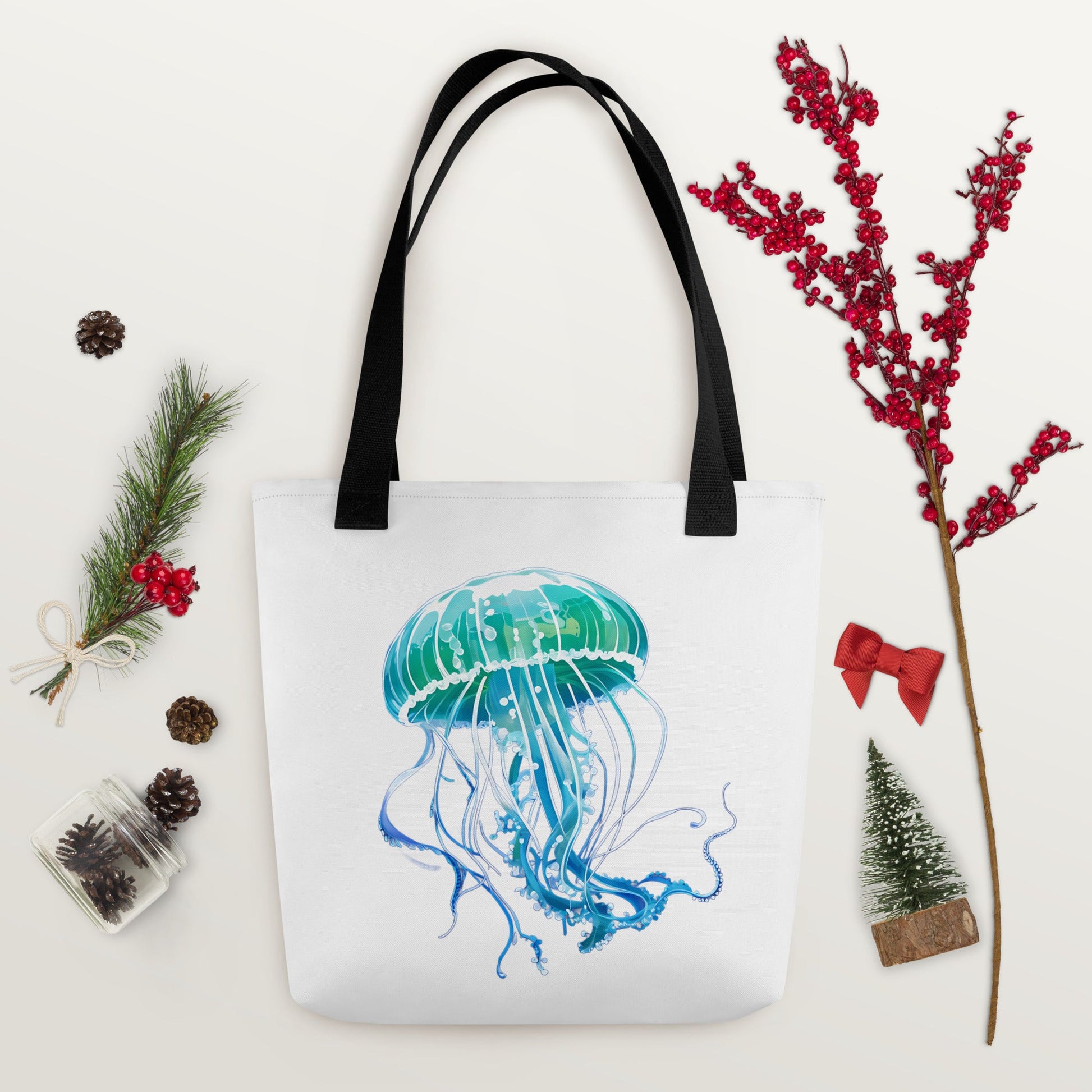 Turquoise Jellyfish Tote Bag - Tote Bags - Discovery Co.