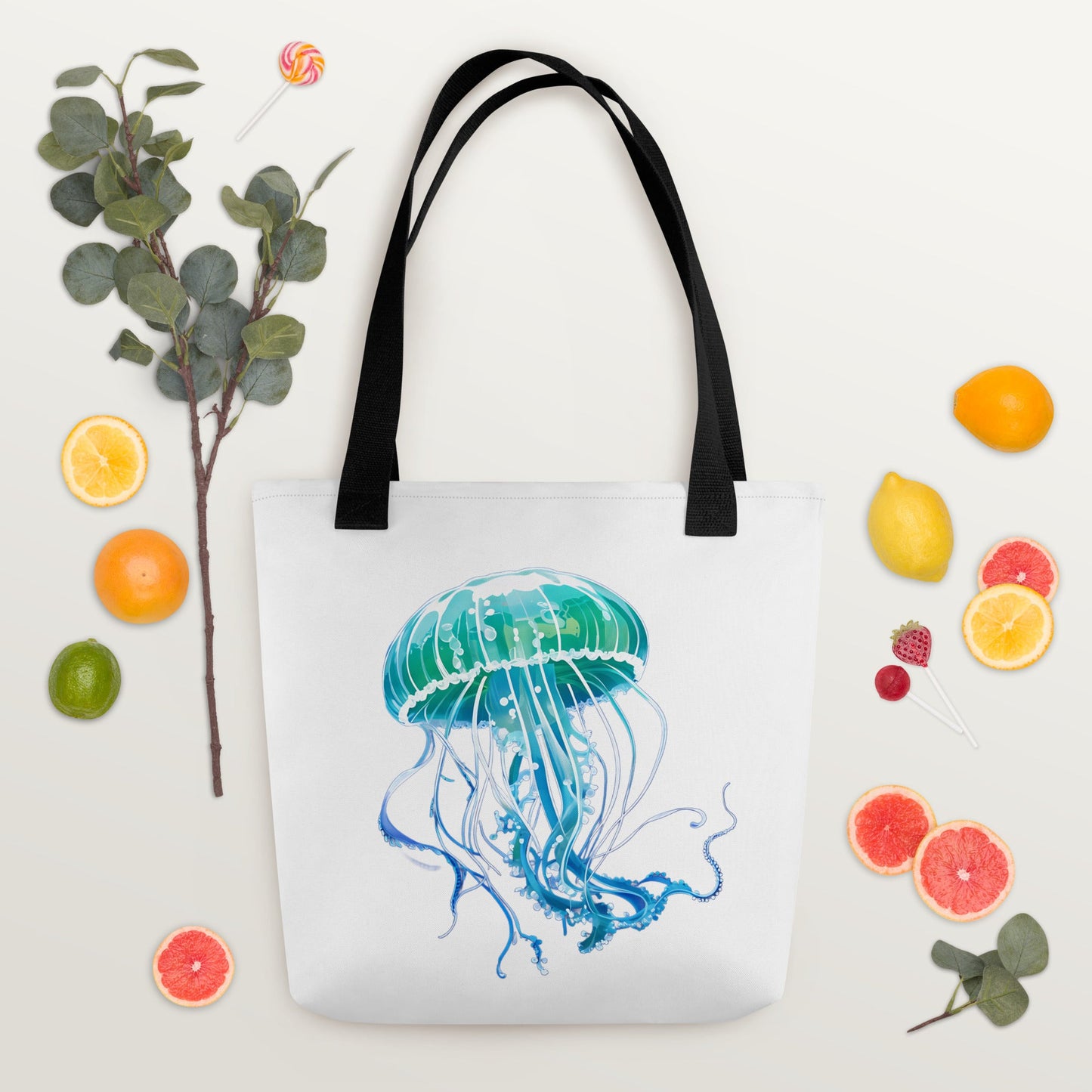 Turquoise Jellyfish Tote Bag - Tote Bags - Discovery Co.