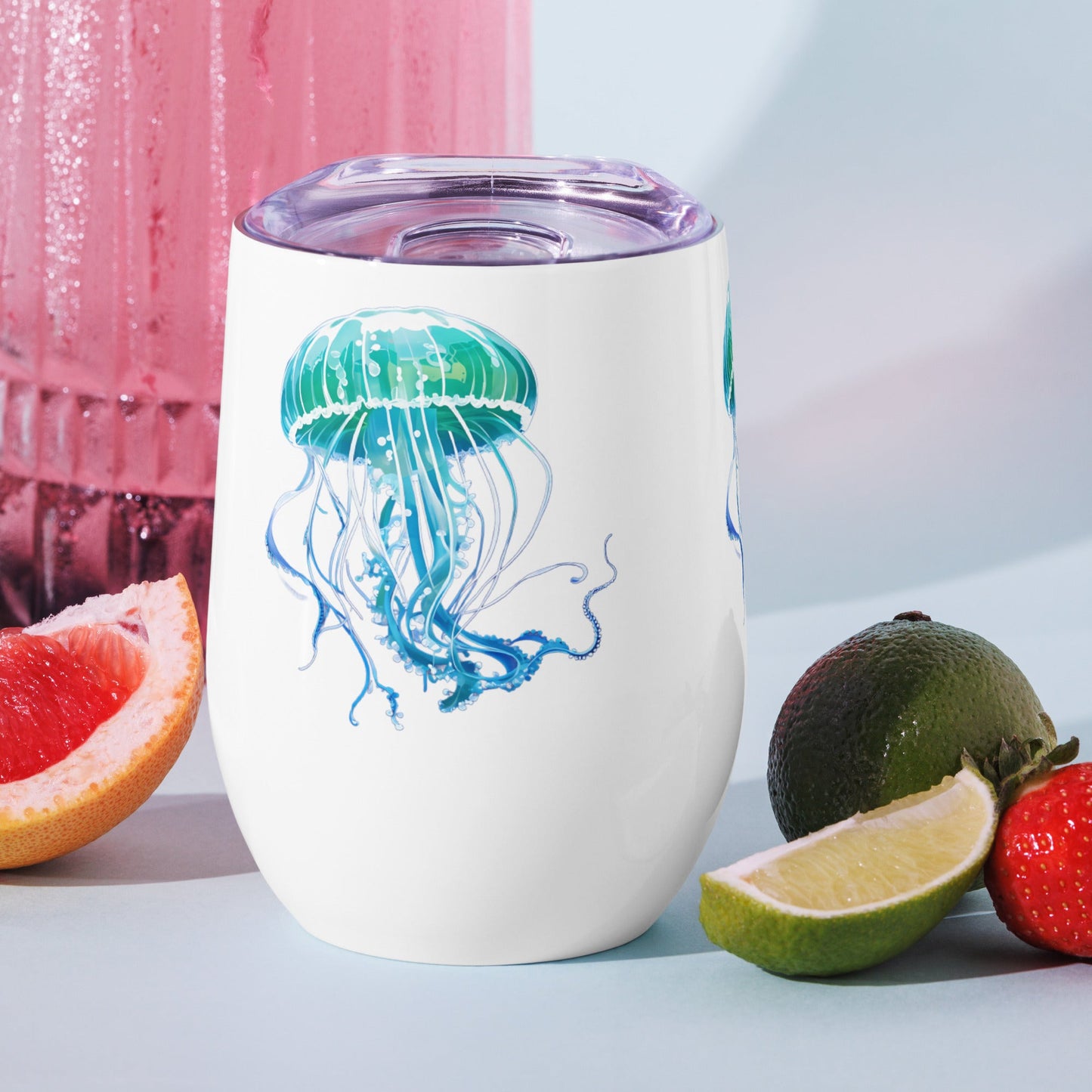 Turquoise Jellyfish Wine Tumbler - Tumblers - Discovery Co.