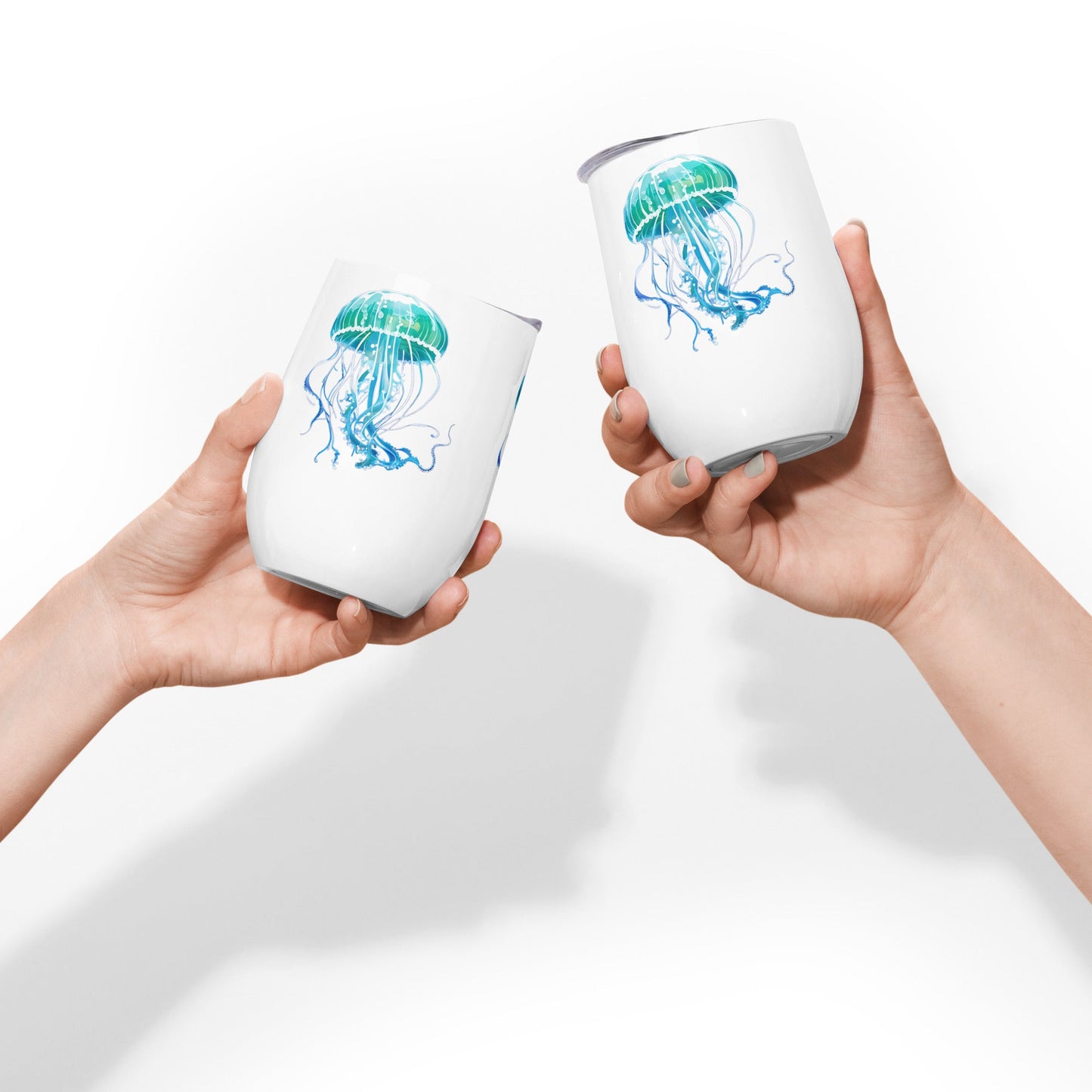 Turquoise Jellyfish Wine Tumbler - Tumblers - Discovery Co.