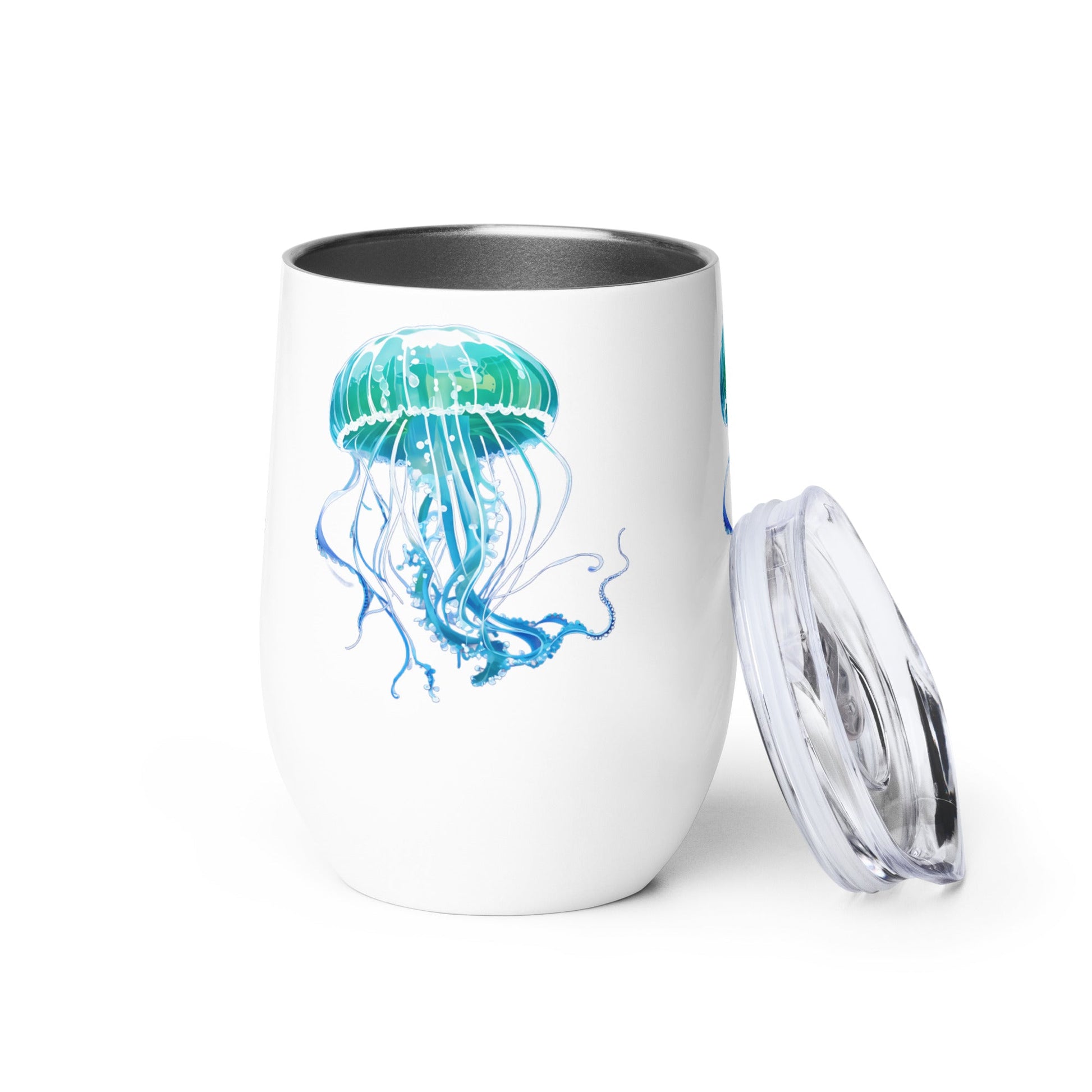 Turquoise Jellyfish Wine Tumbler - Tumblers - Discovery Co.