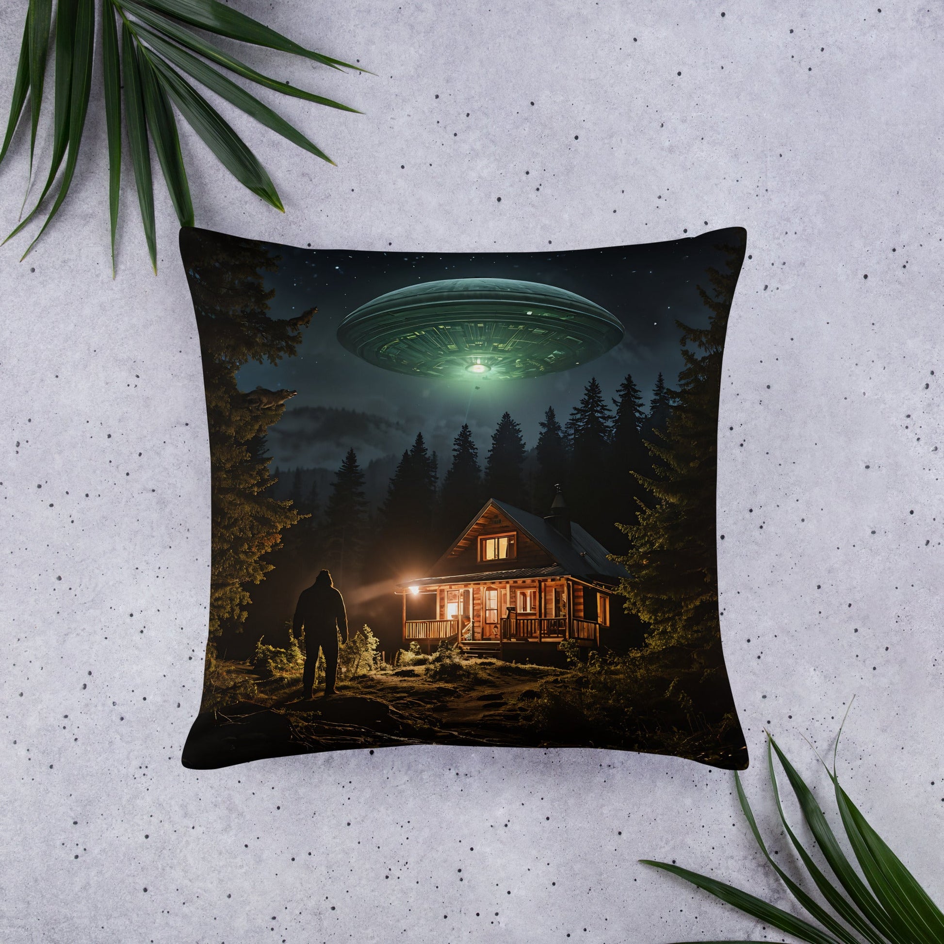 UFO and Bigfoot Basic Pillow - Pillows - Discovery Co.