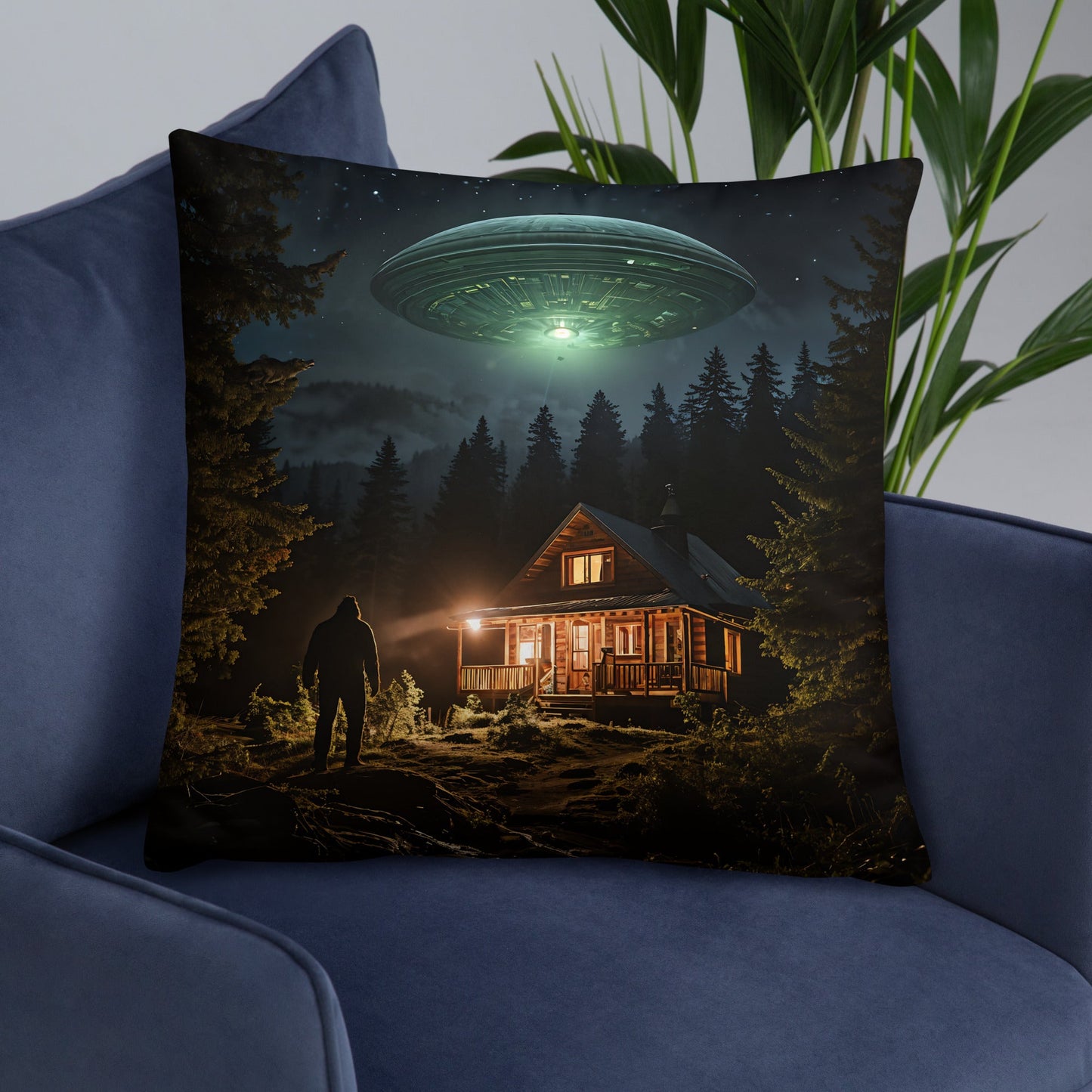 UFO and Bigfoot Basic Pillow - Pillows - Discovery Co.