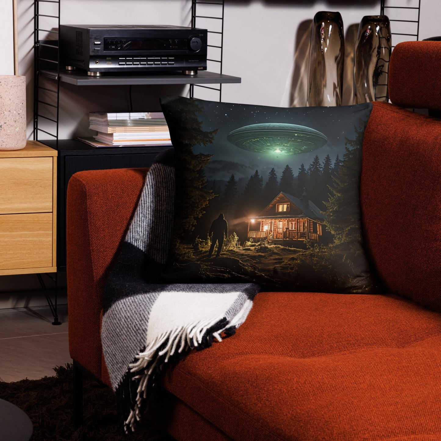 UFO and Bigfoot Basic Pillow - Pillows - Discovery Co.