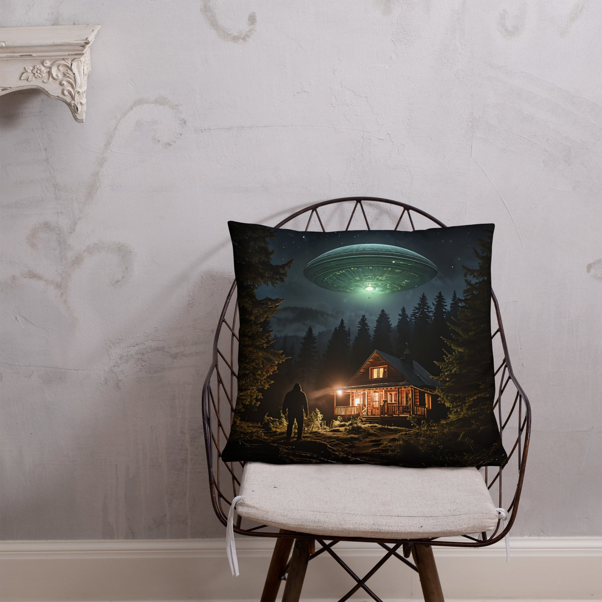 UFO and Bigfoot Basic Pillow - Pillows - Discovery Co.