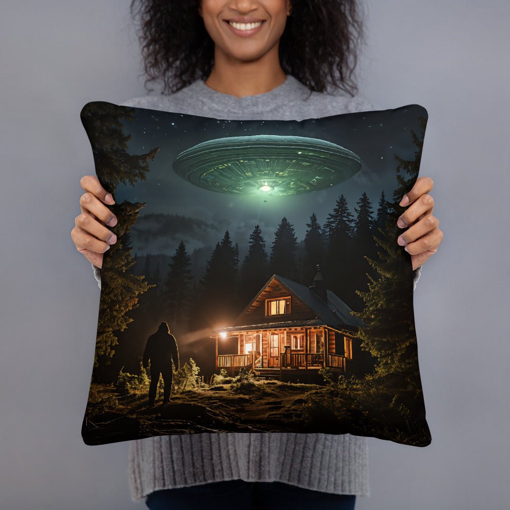 UFO and Bigfoot Basic Pillow - Pillows - Discovery Co.