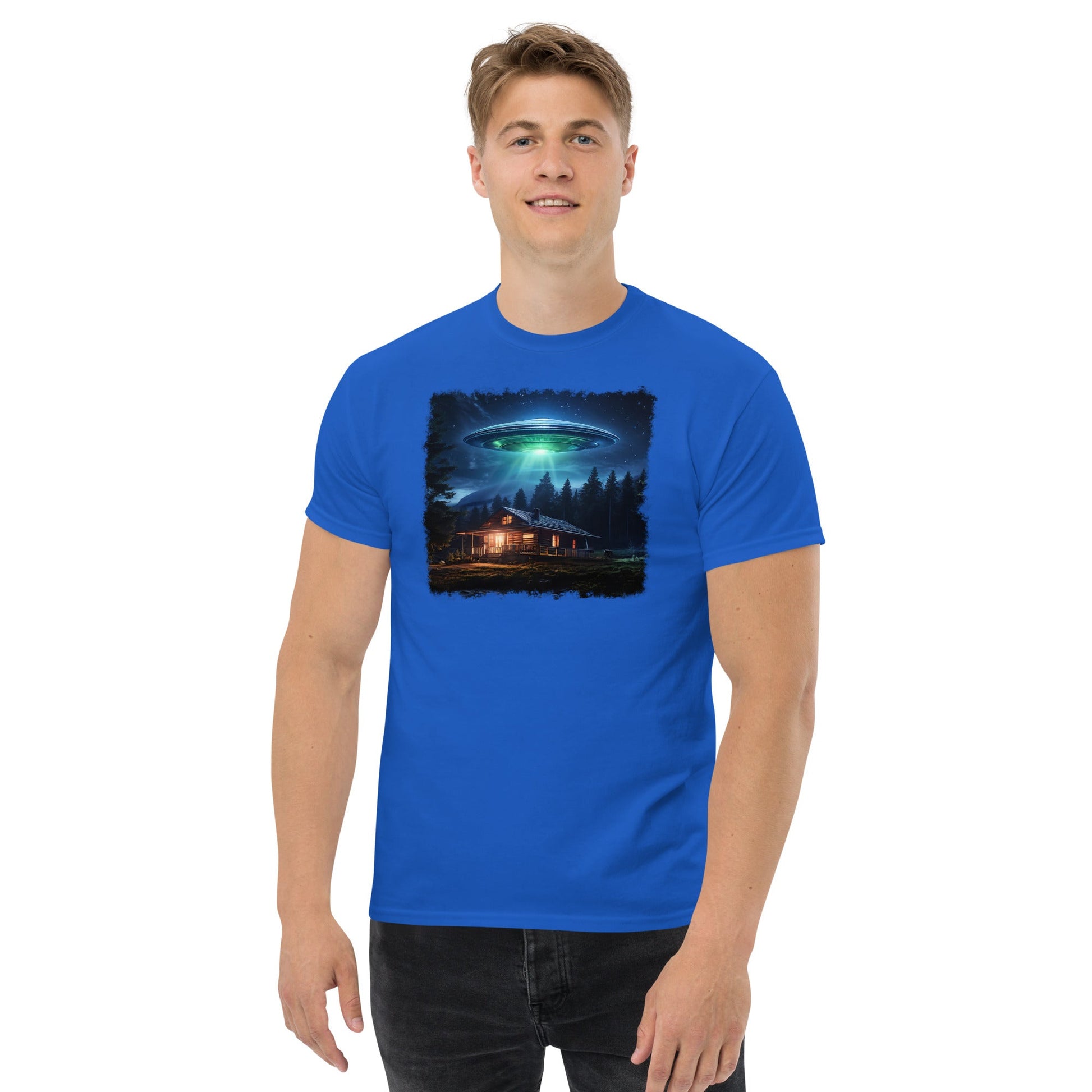 UFO Over Cabin Men's (Unisex) Classic Tee - Men's Shirts - Discovery Co.