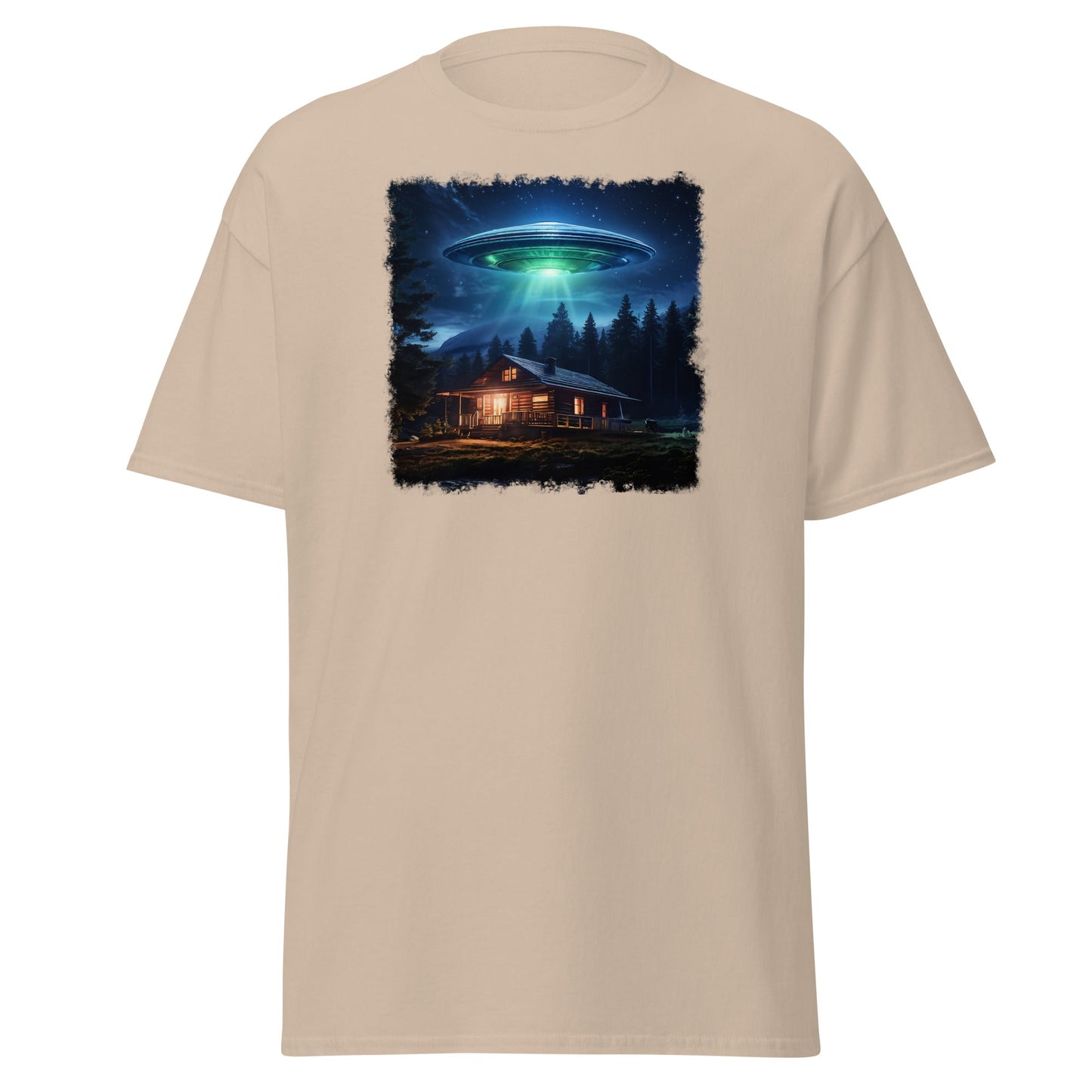 UFO Over Cabin Men's (Unisex) Classic Tee - Men's Shirts - Discovery Co.