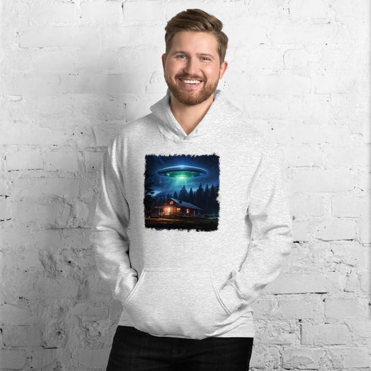 UFO Over Cabin Men's (Unisex) Hoodie - Hoodies - Discovery Co.