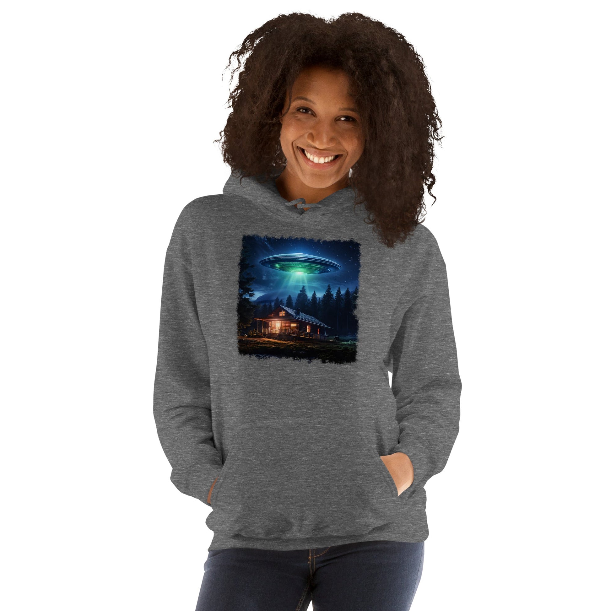 UFO Over Cabin Women's (Unisex) Hoodie - Hoodies - Discovery Co.