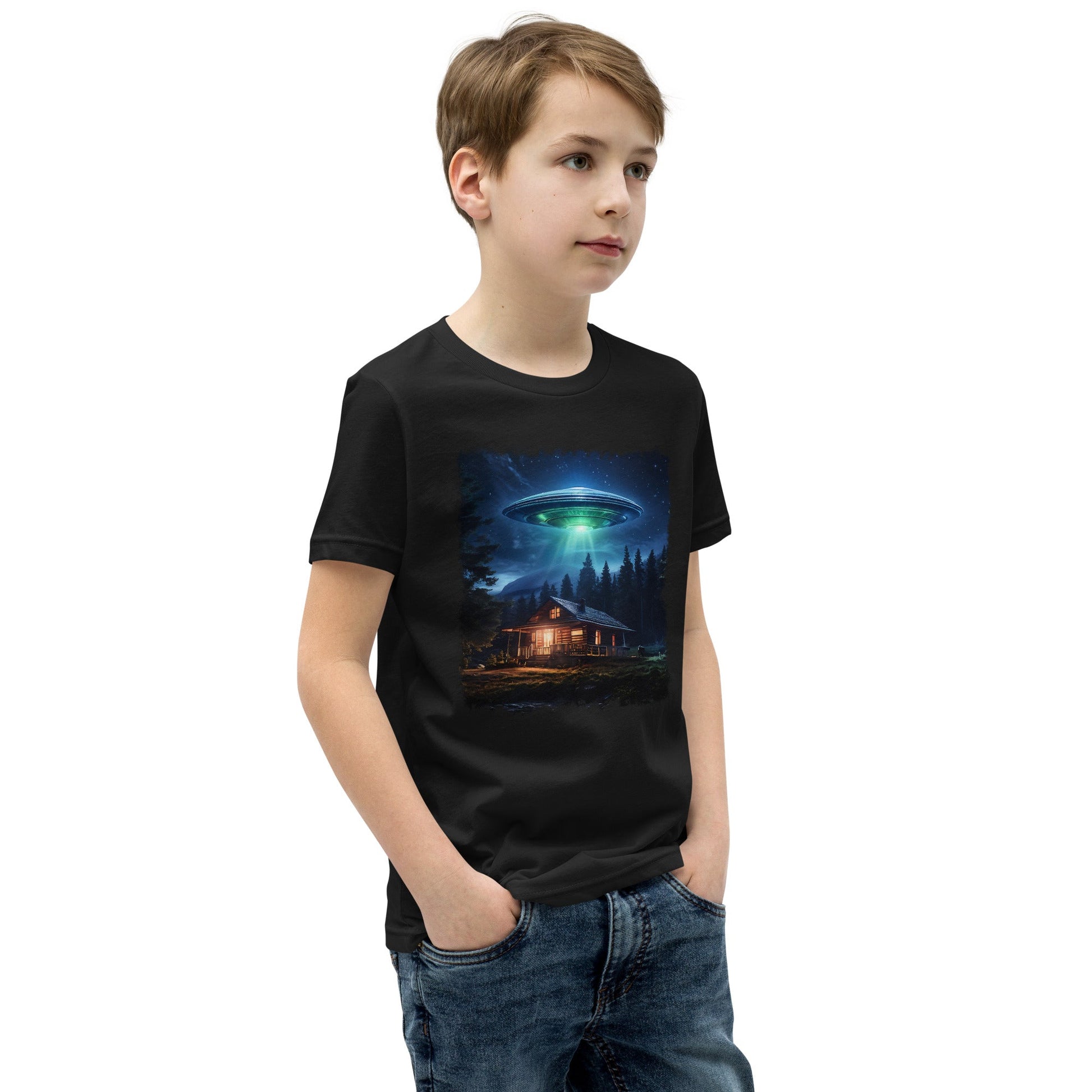 UFO Over Cabin Youth Short Sleeve T-Shirt - Discovery Co.