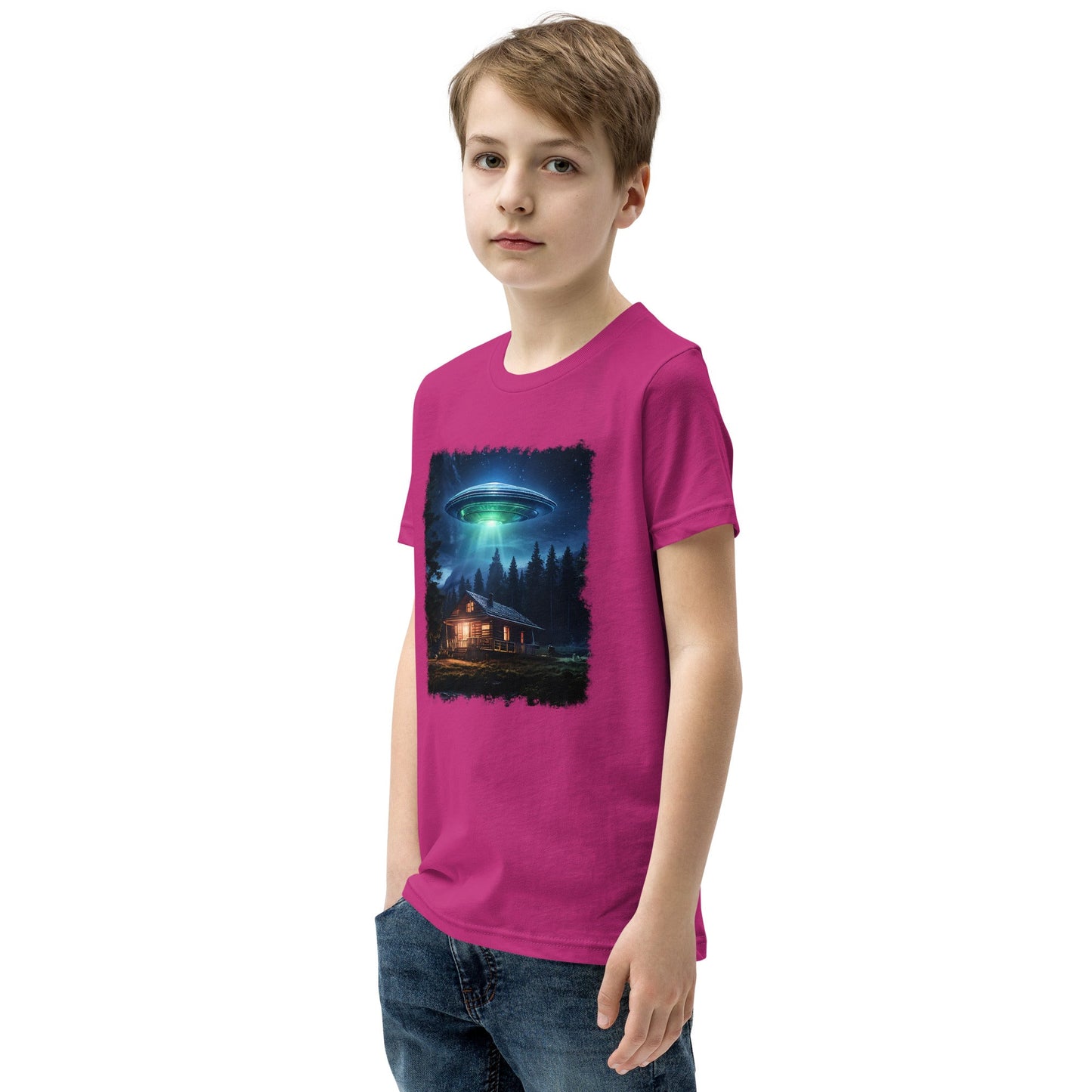 UFO Over Cabin Youth Short Sleeve T-Shirt - Discovery Co.