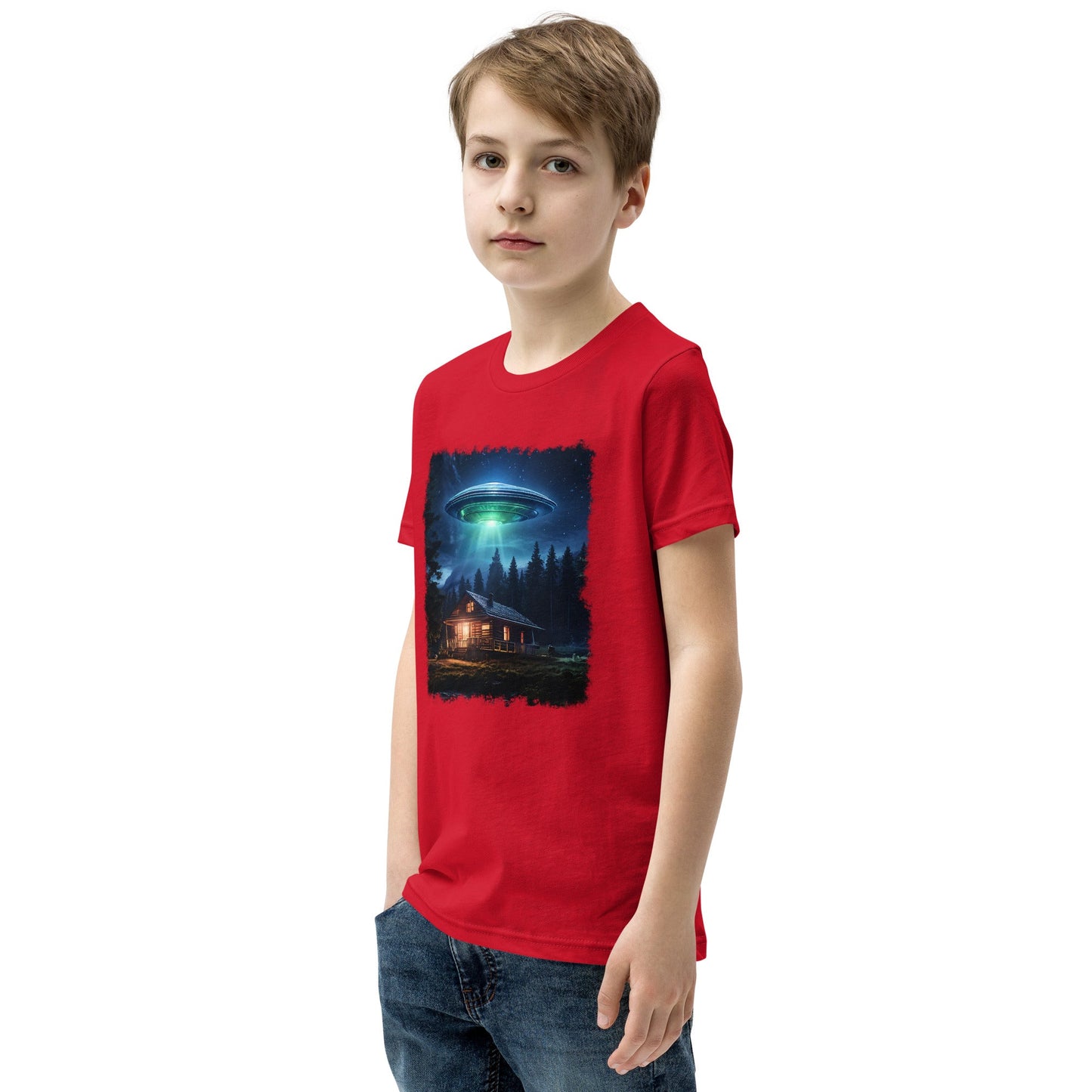 UFO Over Cabin Youth Short Sleeve T-Shirt - Discovery Co.