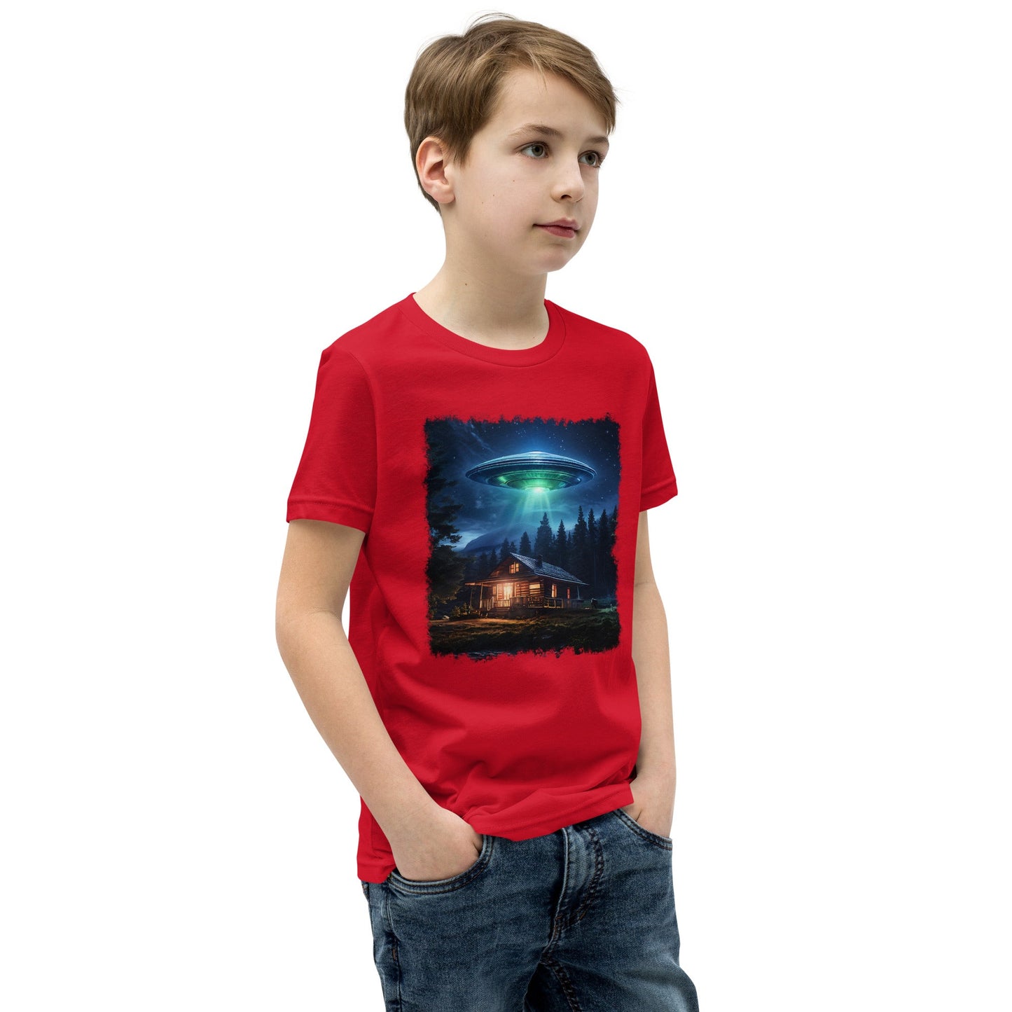 UFO Over Cabin Youth Short Sleeve T-Shirt - Discovery Co.