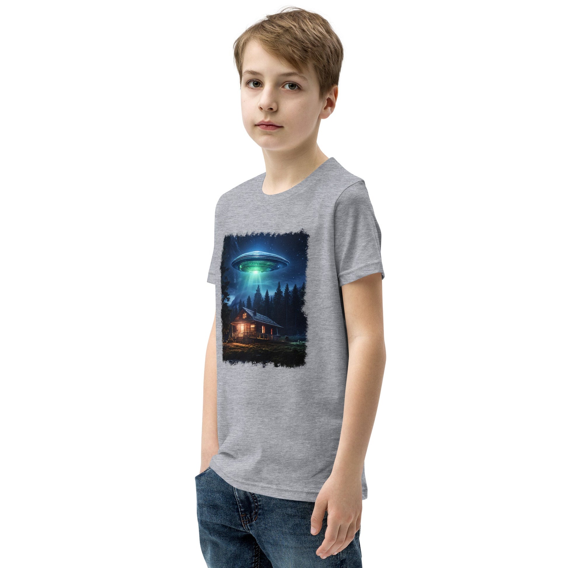 UFO Over Cabin Youth Short Sleeve T-Shirt - Discovery Co.