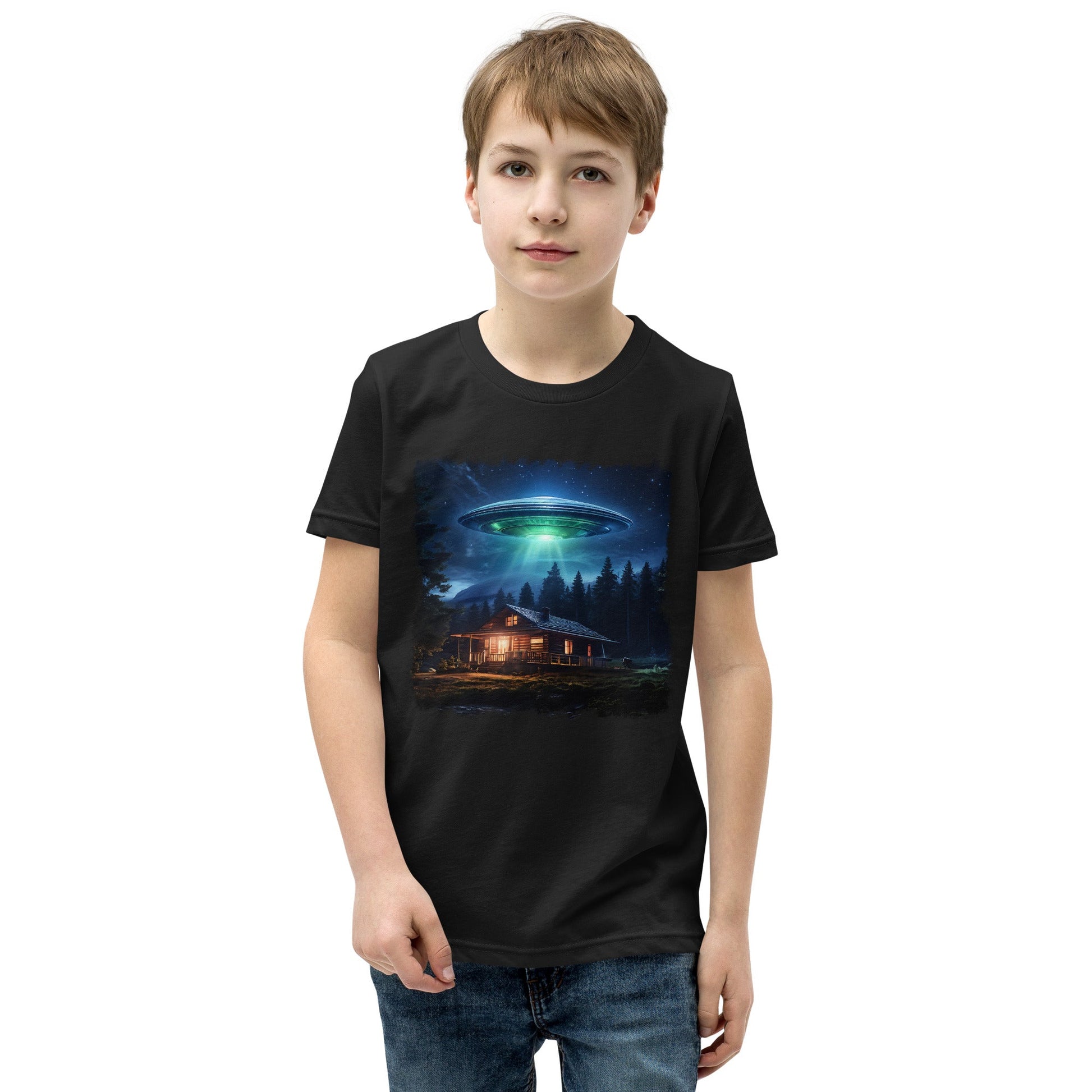 UFO Over Cabin Youth Short Sleeve T-Shirt - Discovery Co.