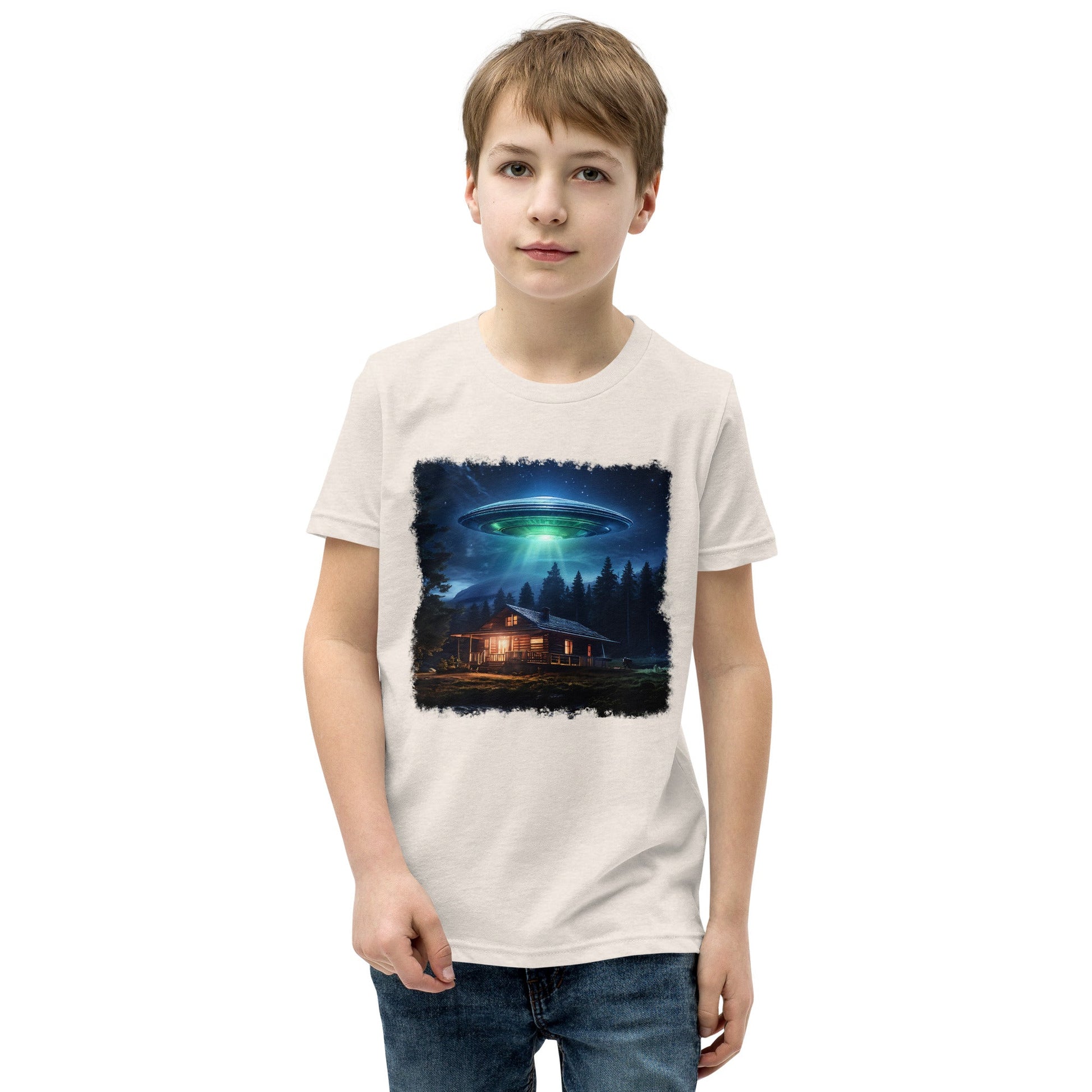 UFO Over Cabin Youth Short Sleeve T-Shirt - Discovery Co.