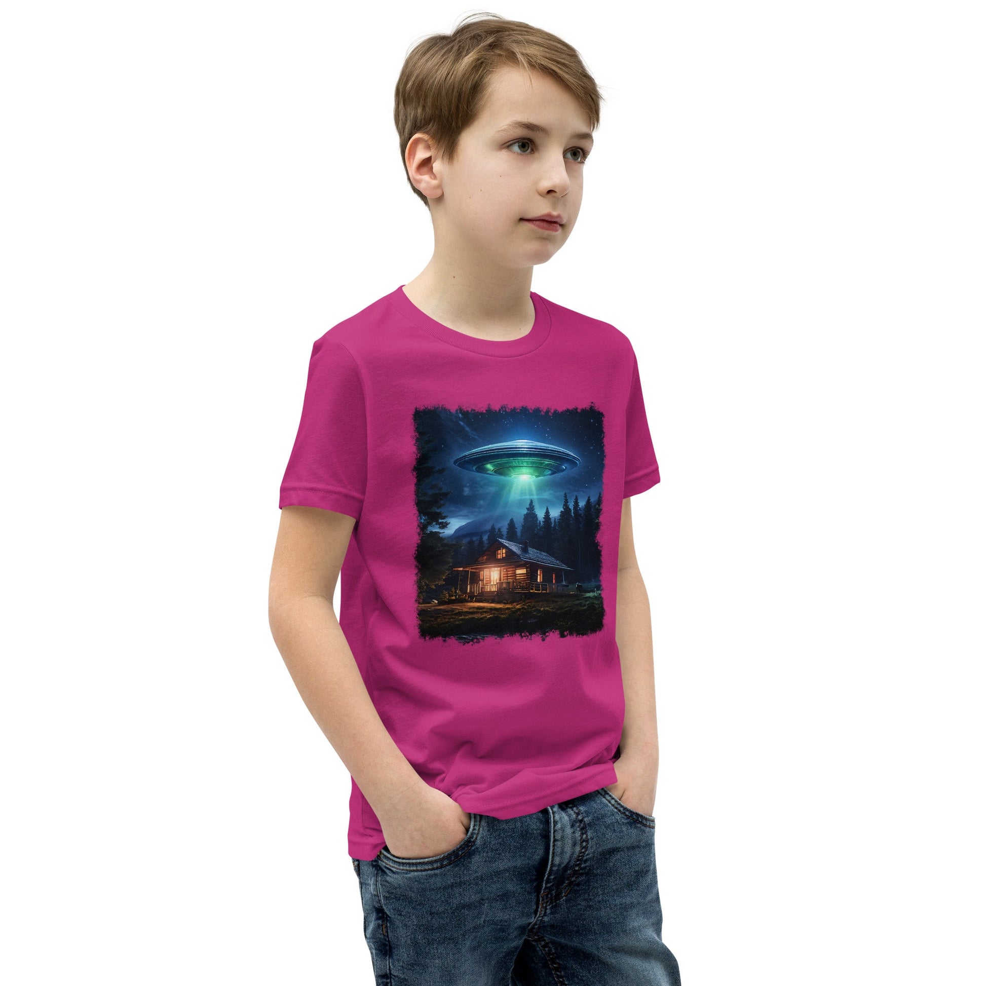 UFO Over Cabin Youth Short Sleeve T-Shirt - Discovery Co.