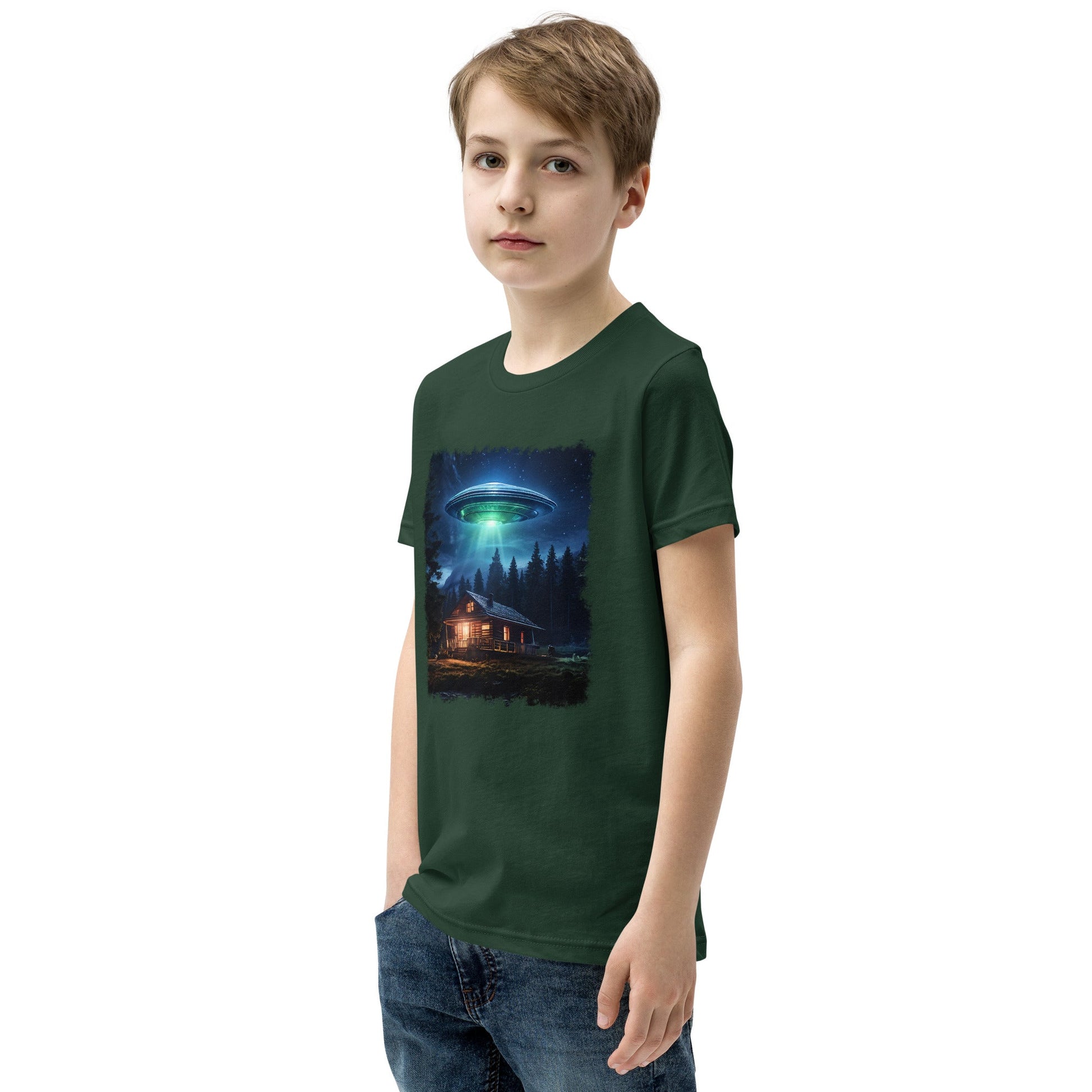 UFO Over Cabin Youth Short Sleeve T-Shirt - Discovery Co.