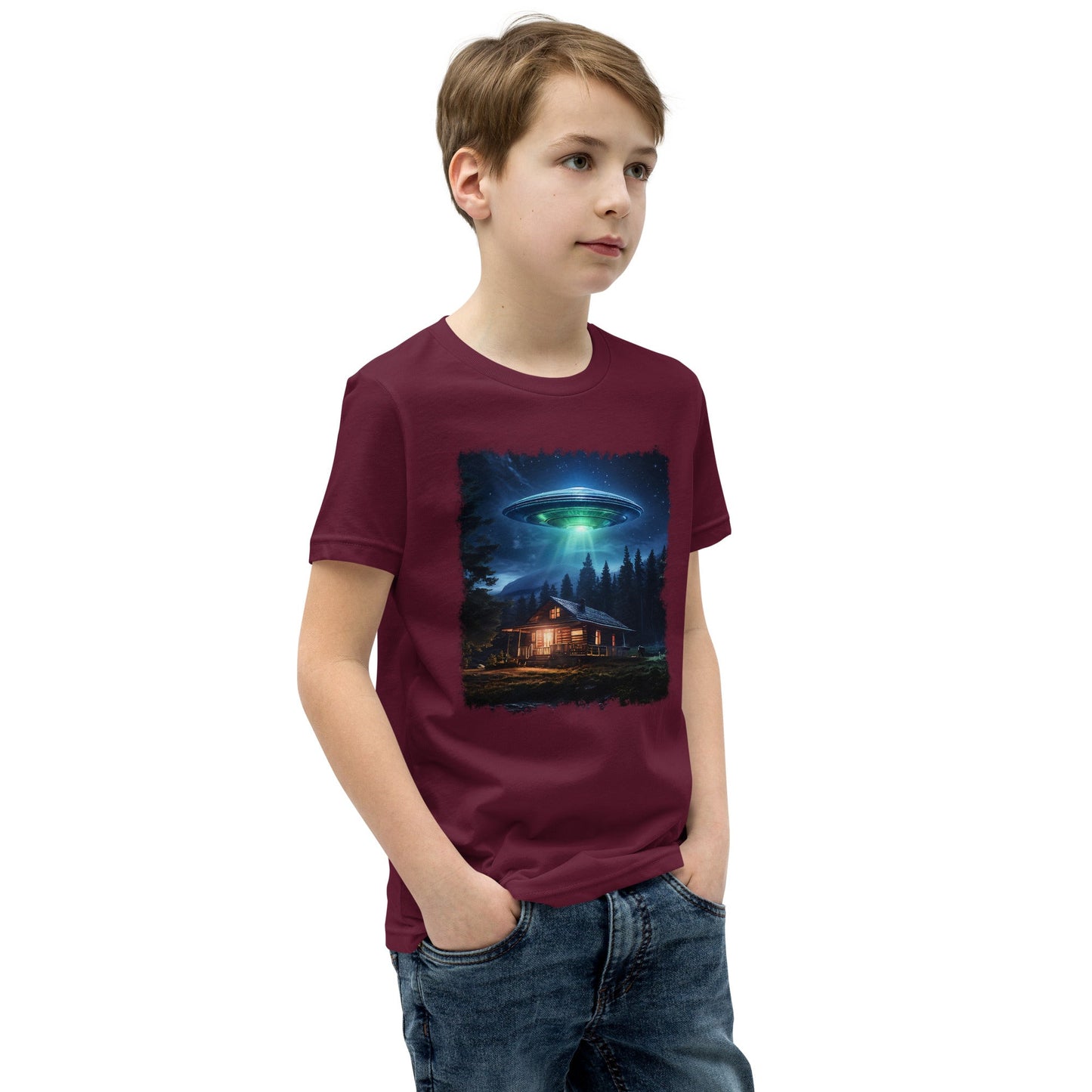 UFO Over Cabin Youth Short Sleeve T-Shirt - Discovery Co.