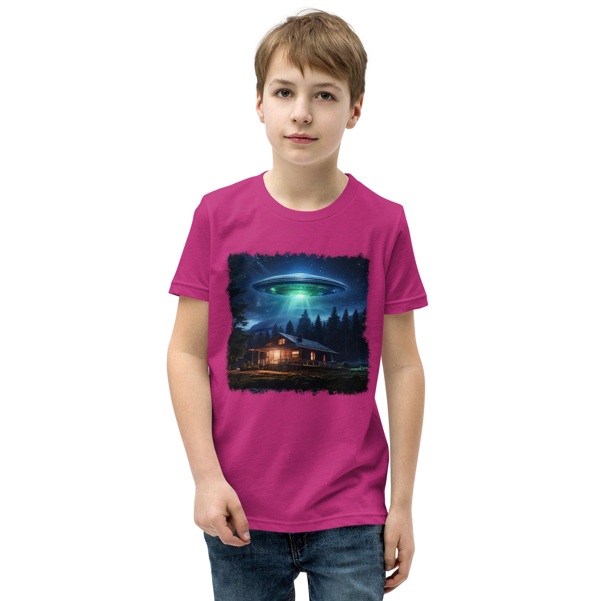 UFO Over Cabin Youth Short Sleeve T-Shirt - Discovery Co.