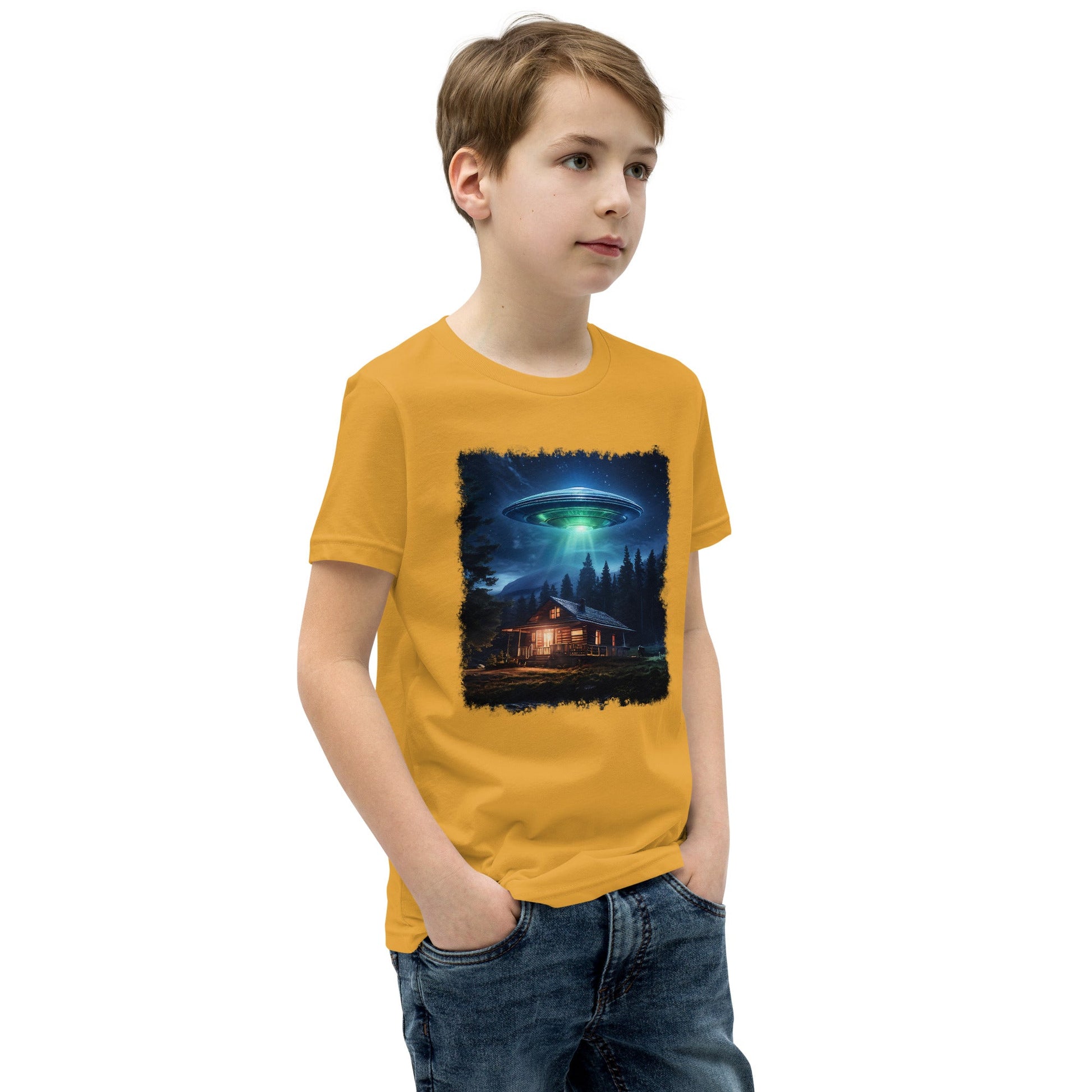 UFO Over Cabin Youth Short Sleeve T-Shirt - Discovery Co.