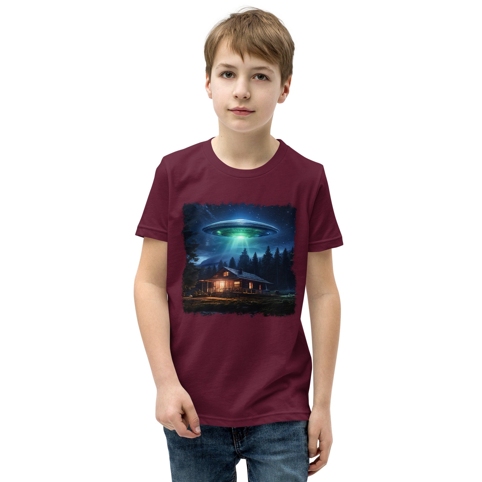 UFO Over Cabin Youth Short Sleeve T-Shirt - Discovery Co.