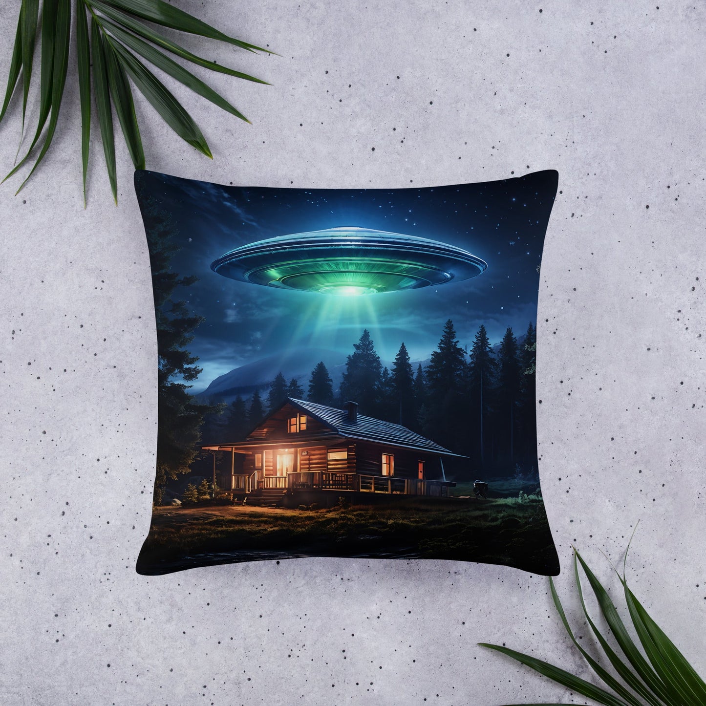 UFO Over House Basic Pillow - Pillows - Discovery Co.