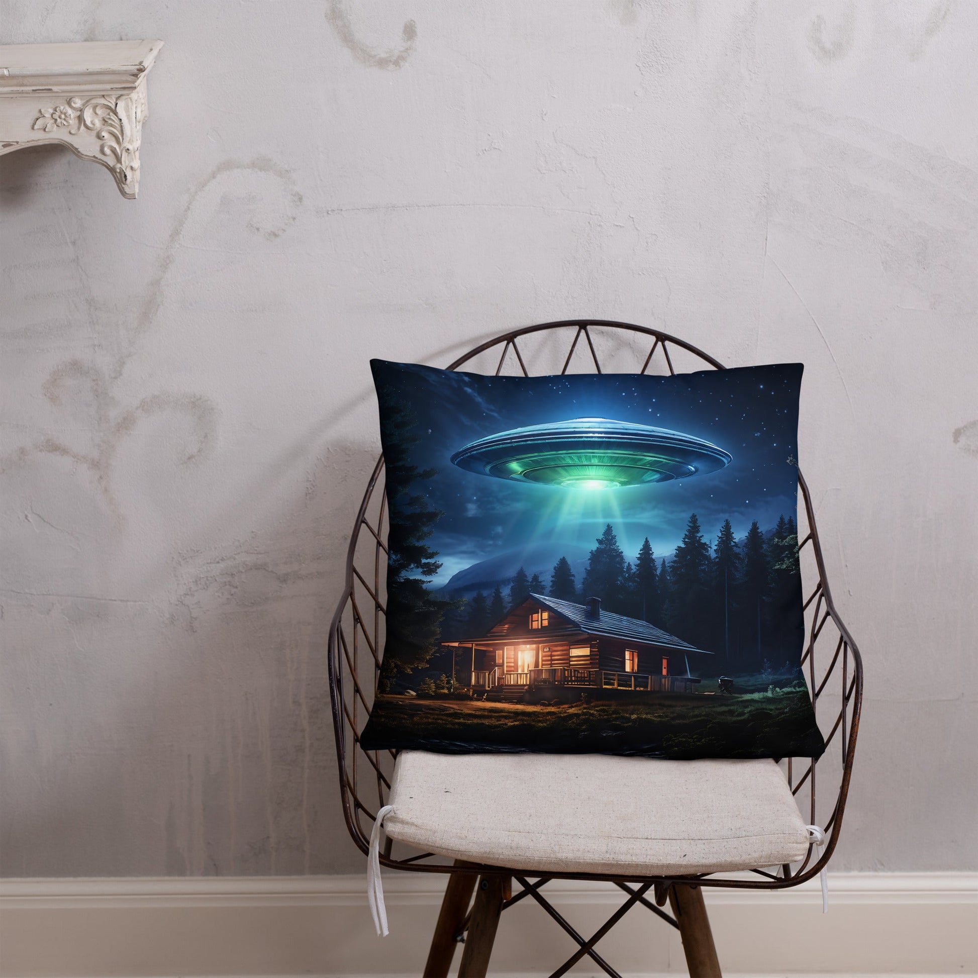 UFO Over House Basic Pillow - Pillows - Discovery Co.