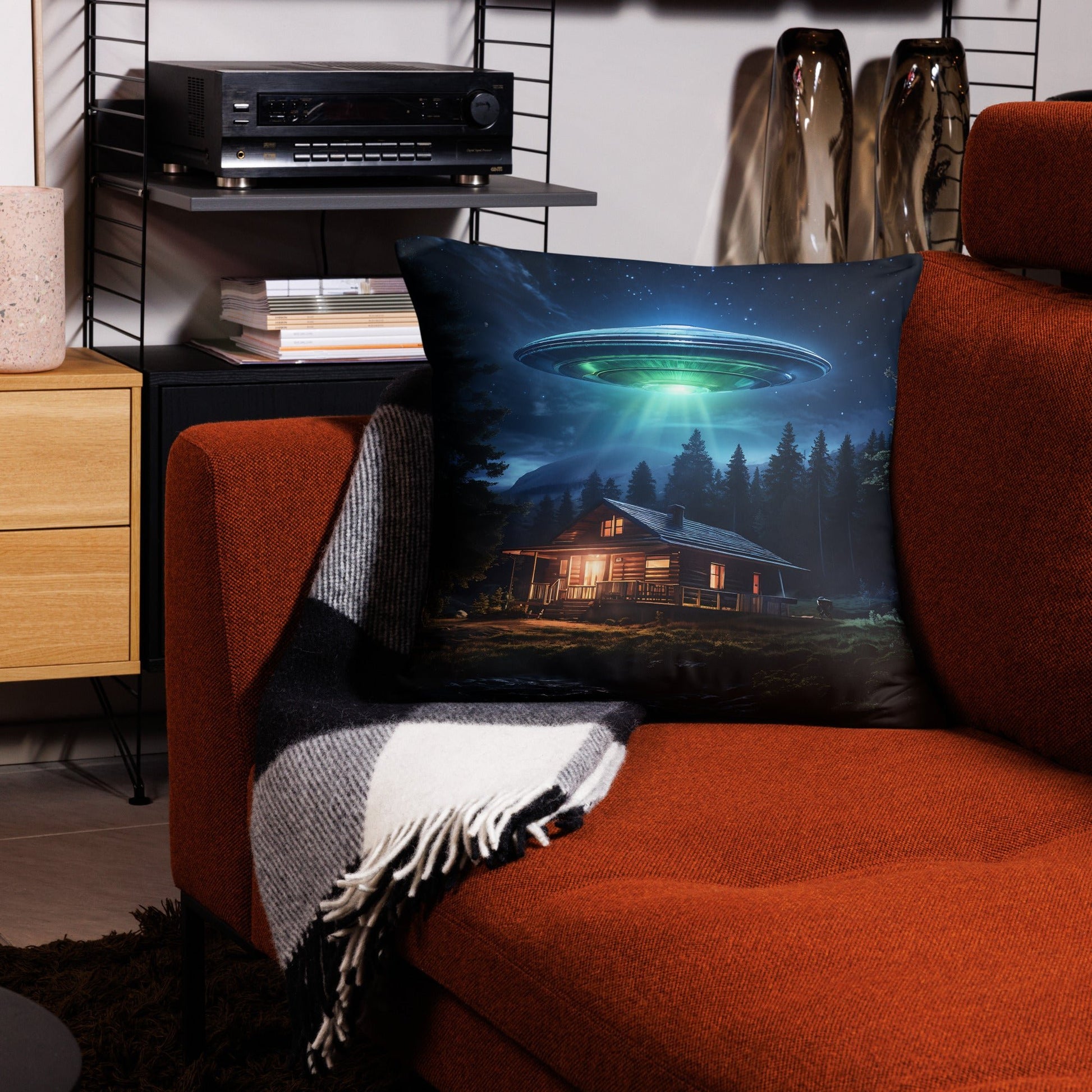 UFO Over House Basic Pillow - Pillows - Discovery Co.