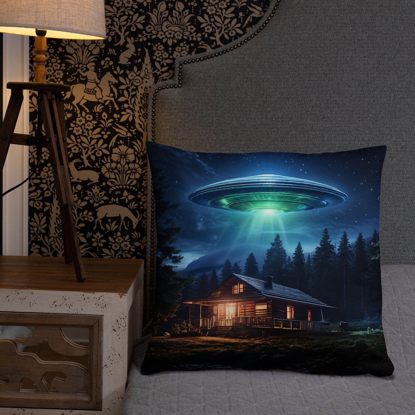 UFO Over House Basic Pillow - Pillows - Discovery Co.