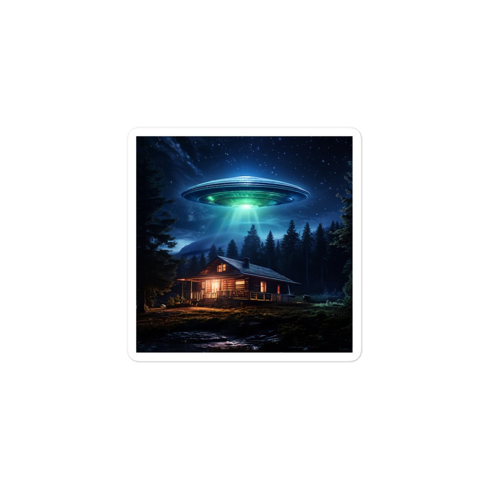 UFO Over House Bubble-free Stickers - Stickers - Discovery Co.