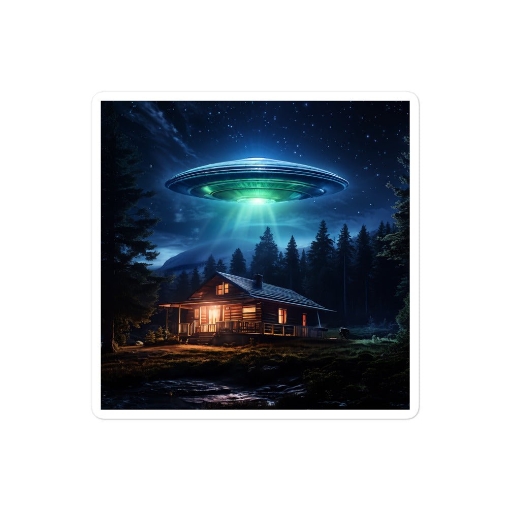 UFO Over House Bubble-free Stickers - Stickers - Discovery Co.