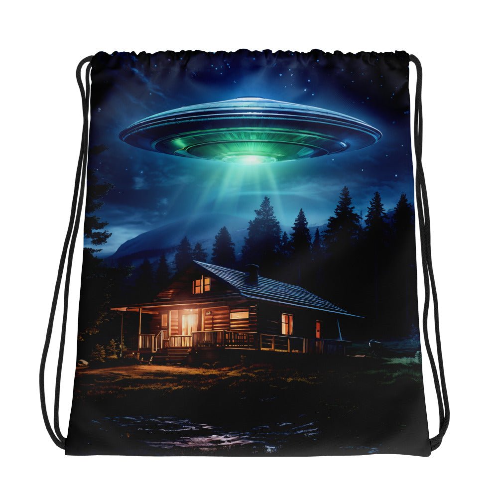 UFO Over House Drawstring Bag - Drawstring Bag - Discovery Co.