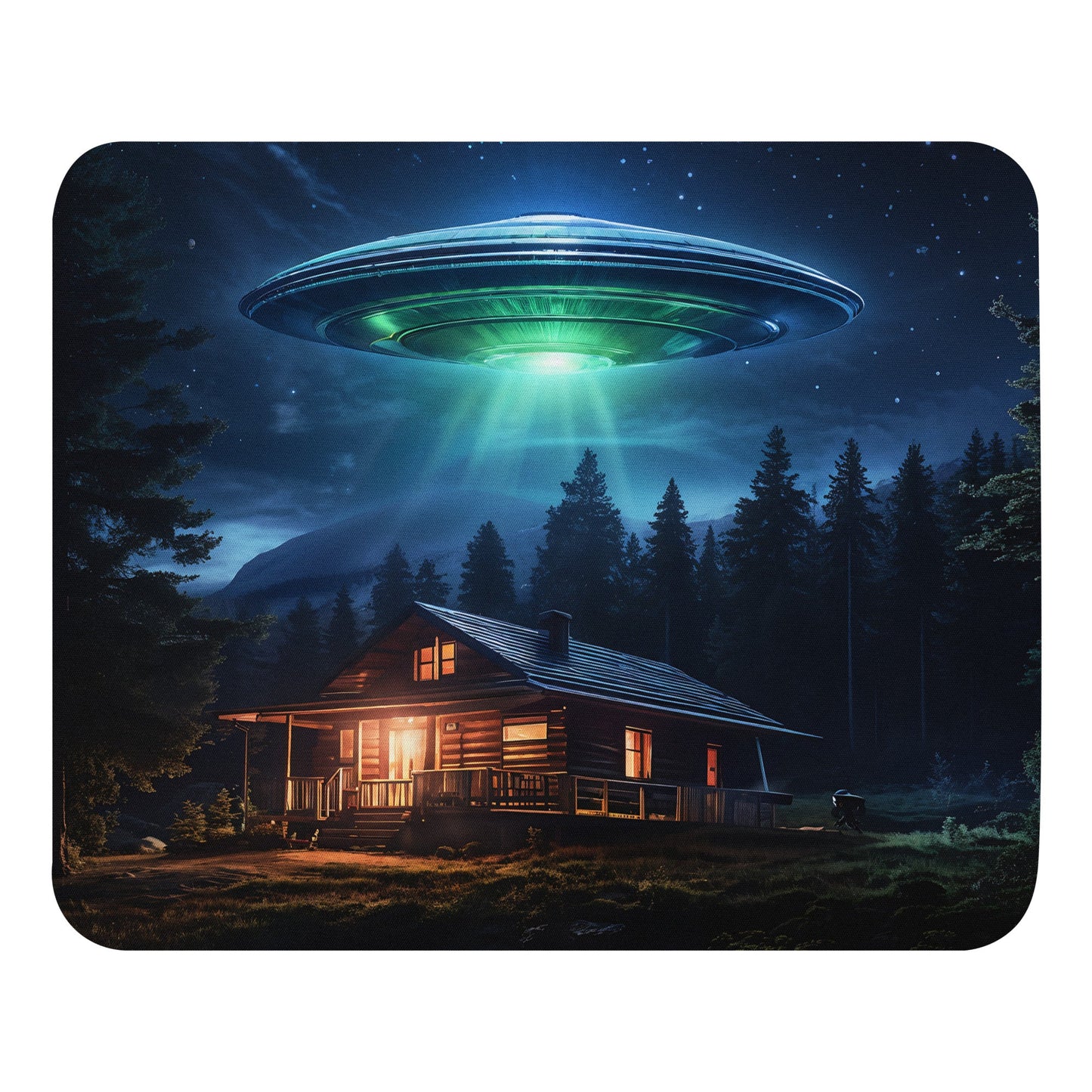 UFO Over House Mouse Pad - Mouse Pads - Discovery Co.