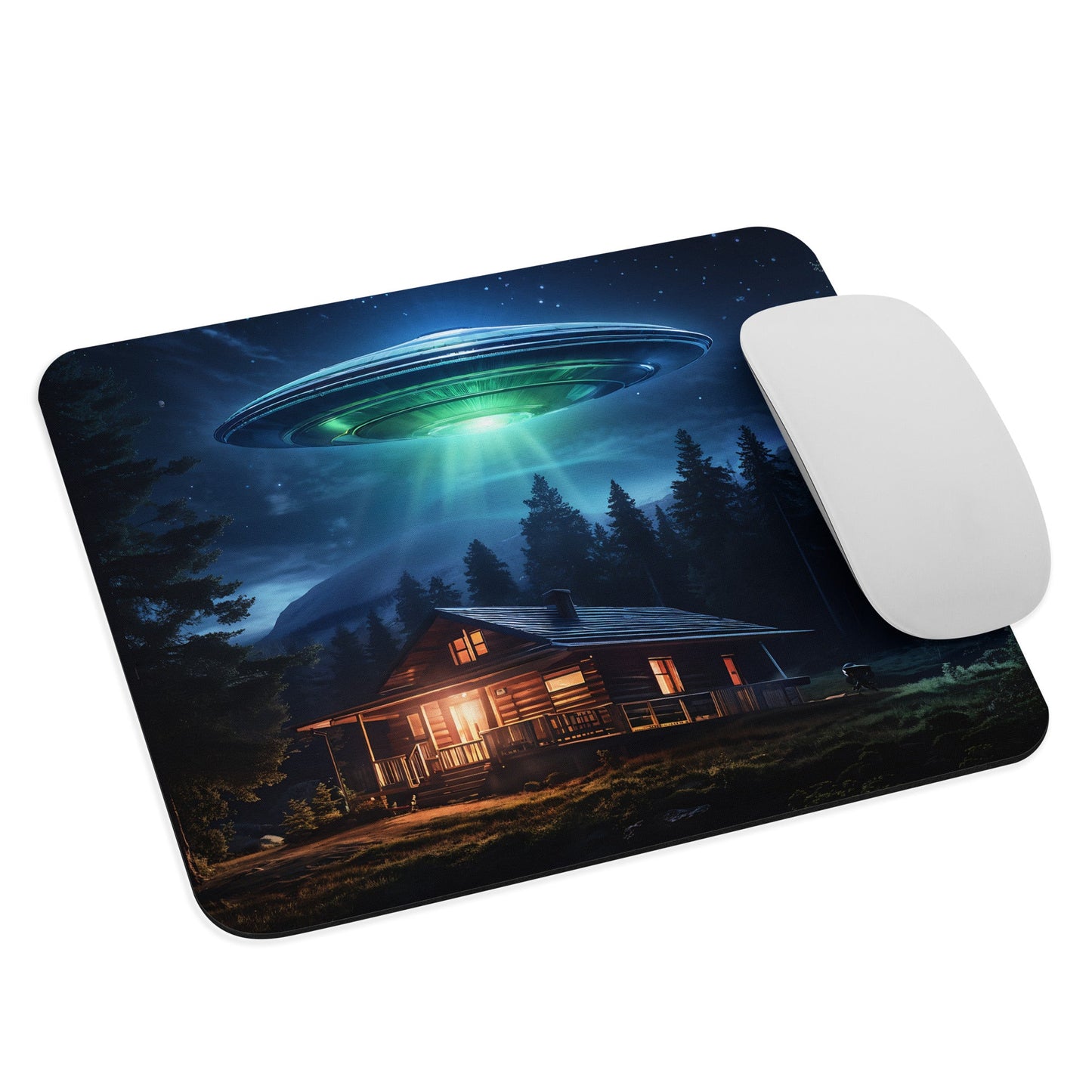 UFO Over House Mouse Pad - Mouse Pads - Discovery Co.