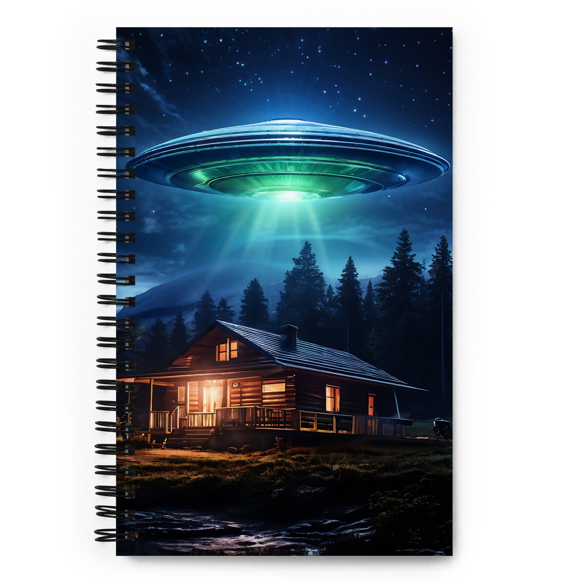 UFO Over House Spiral Notebook - Spiral Notebooks - Discovery Co.