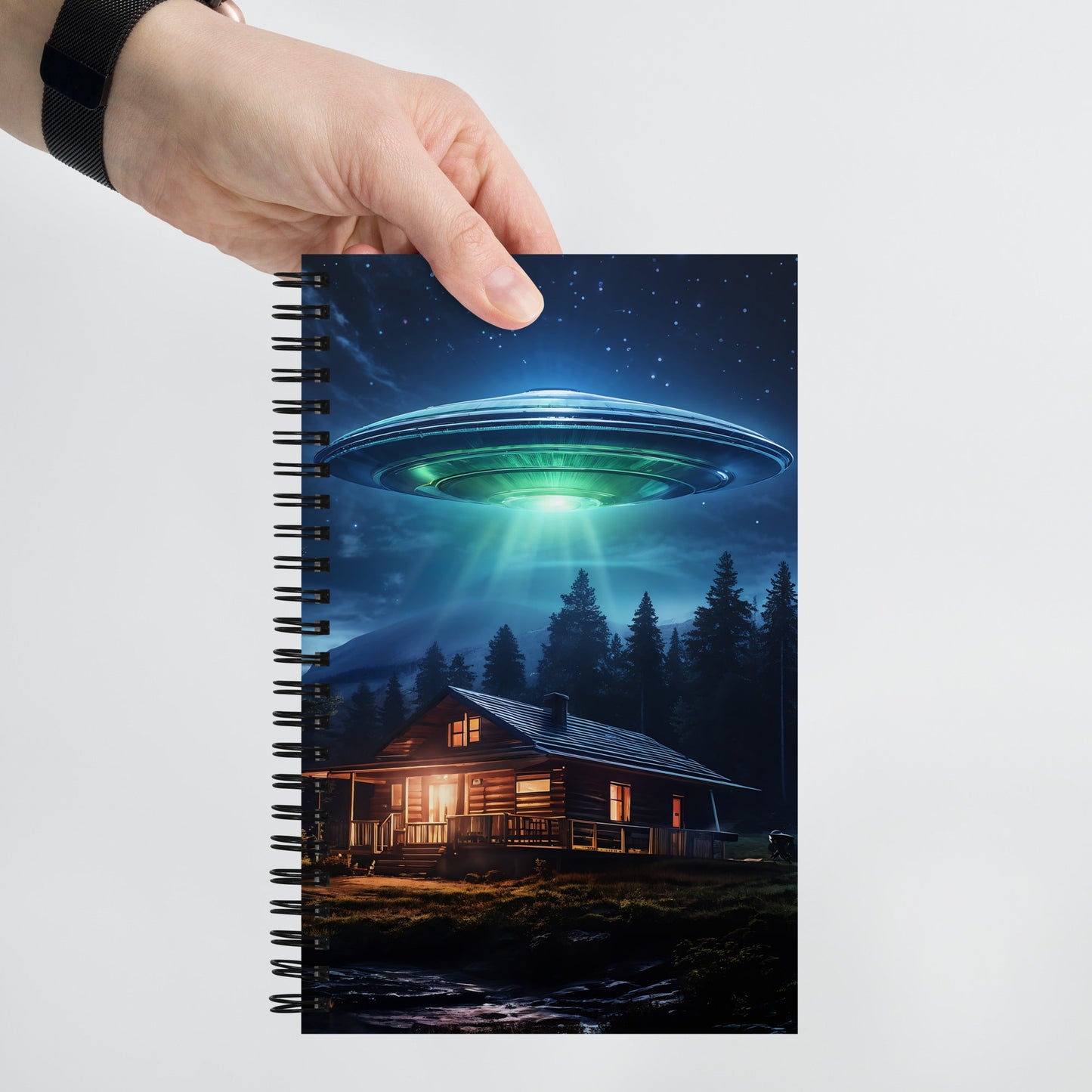 UFO Over House Spiral Notebook - Spiral Notebooks - Discovery Co.