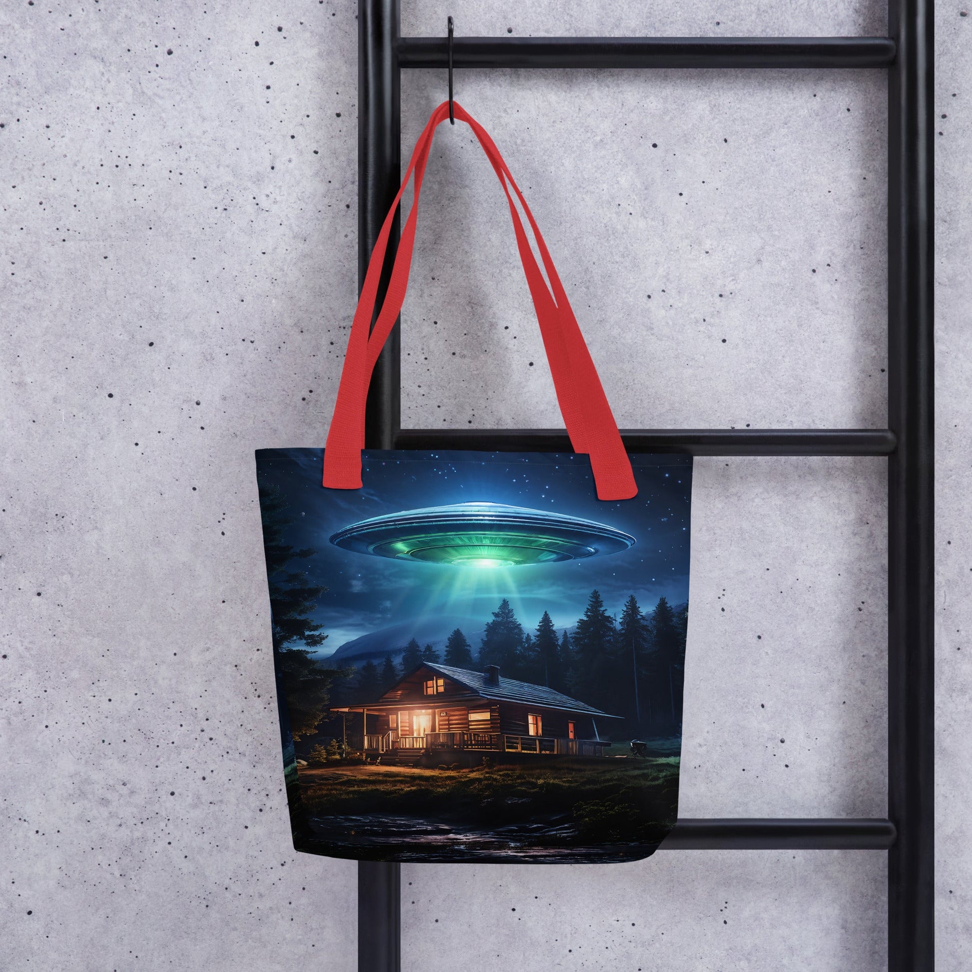 UFO Over House Tote Bag - Tote Bags - Discovery Co.