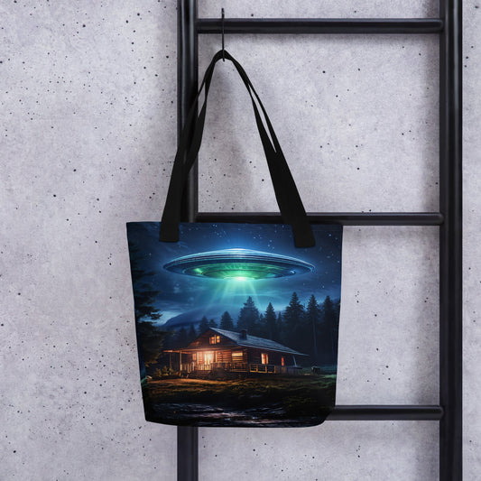 UFO Over House Tote Bag - Tote Bags - Discovery Co.